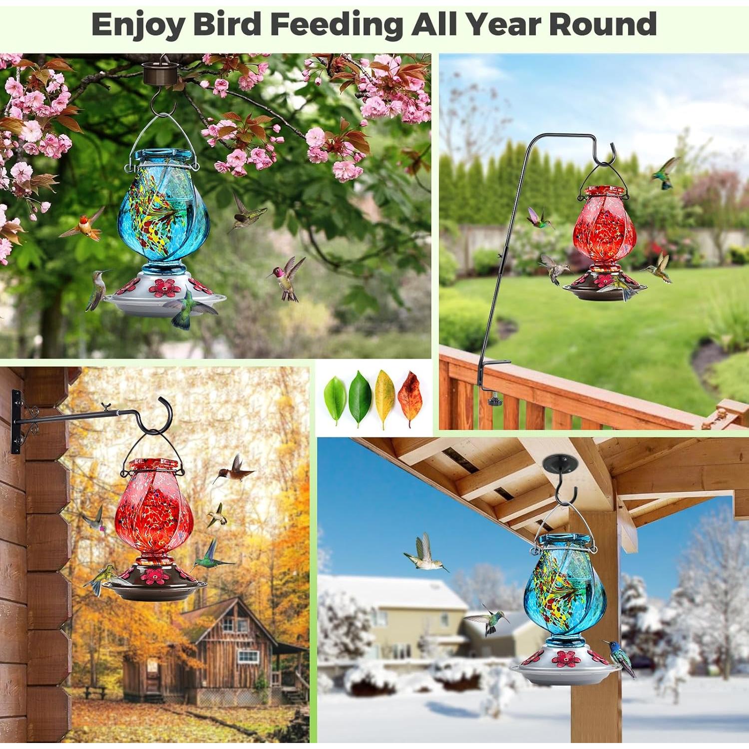 Alimentador de Colibríes BOLITE de Vidrio 0.62L con 5 Puertos