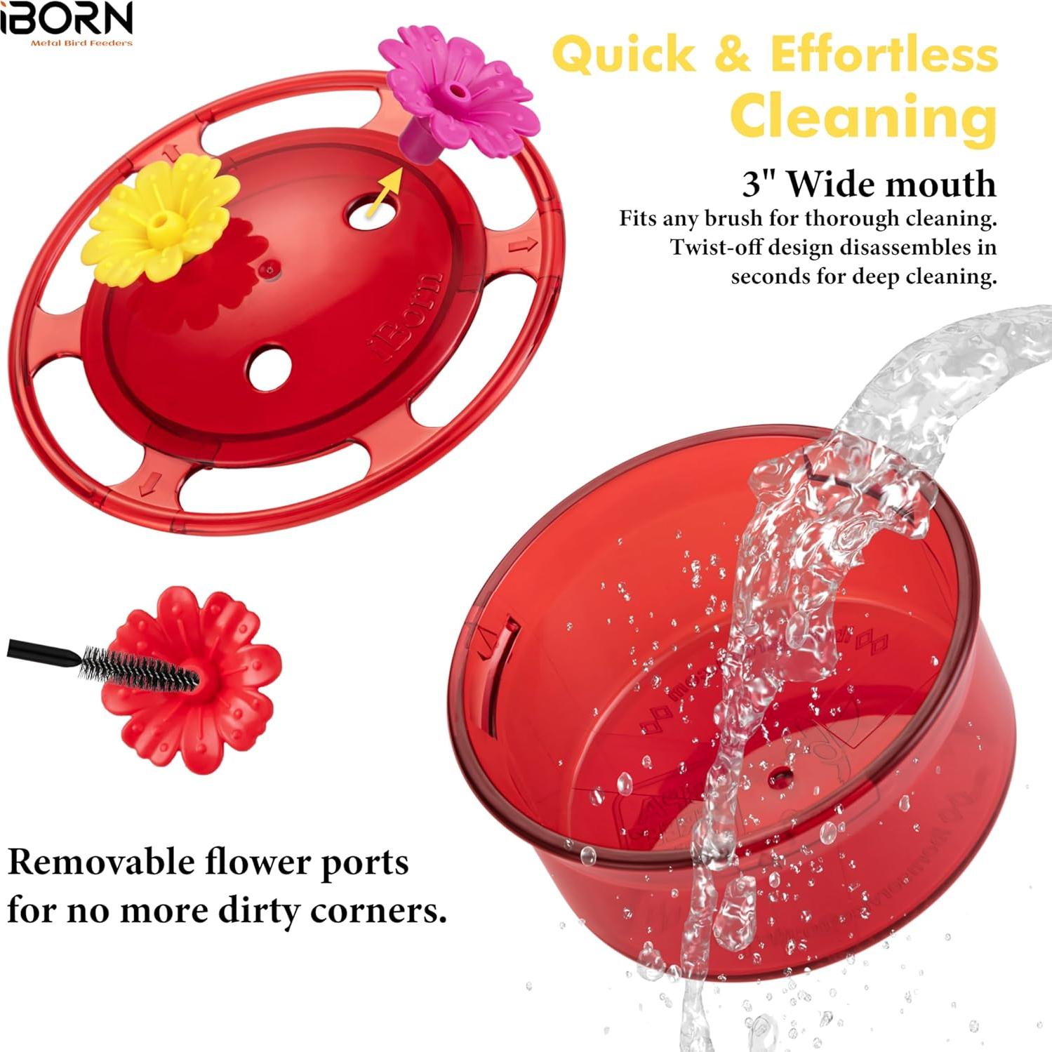 Alimentador de colibrí colgante iBorn 3oz 3PCS a prueba de abejas