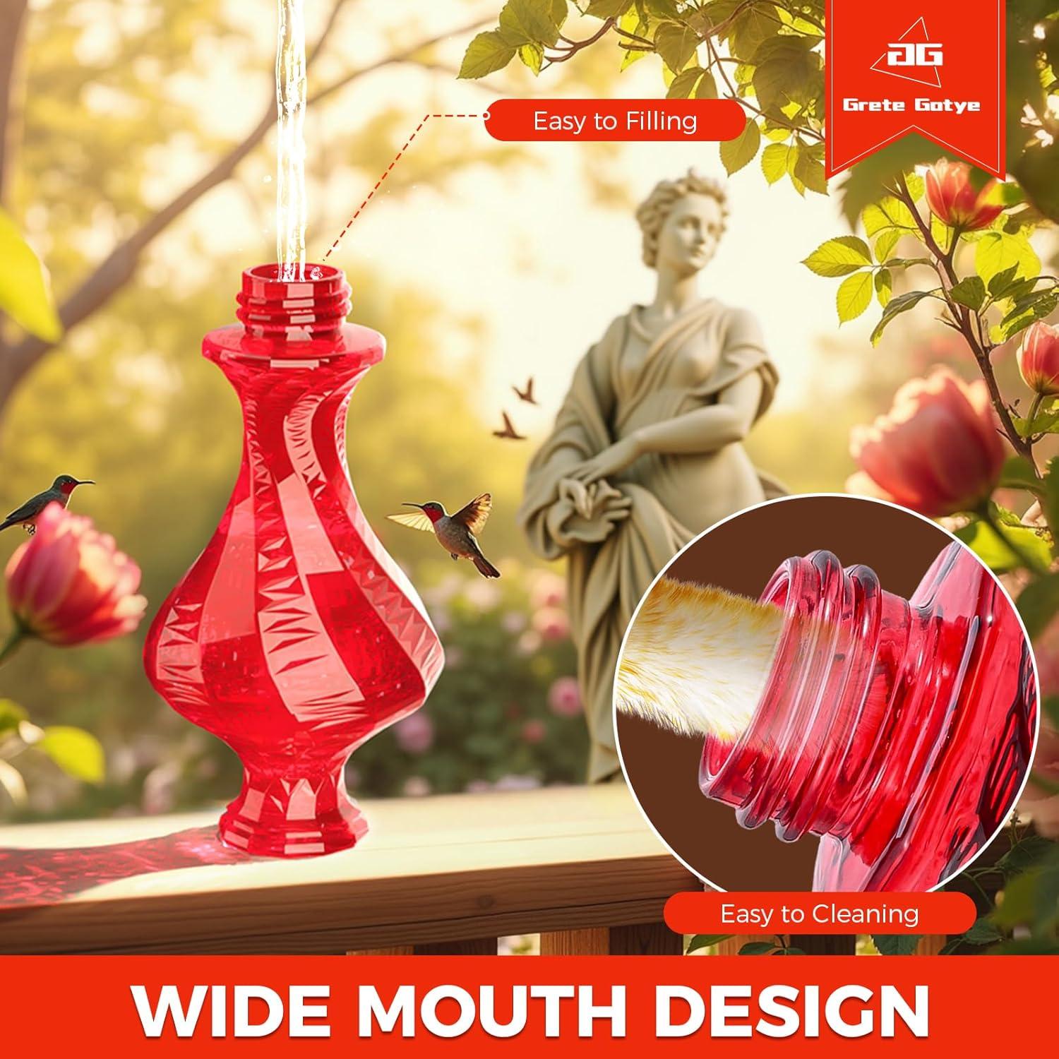 Alimentador de Colibríes de Vidrio Grete Gotye 20 Oz Rojo