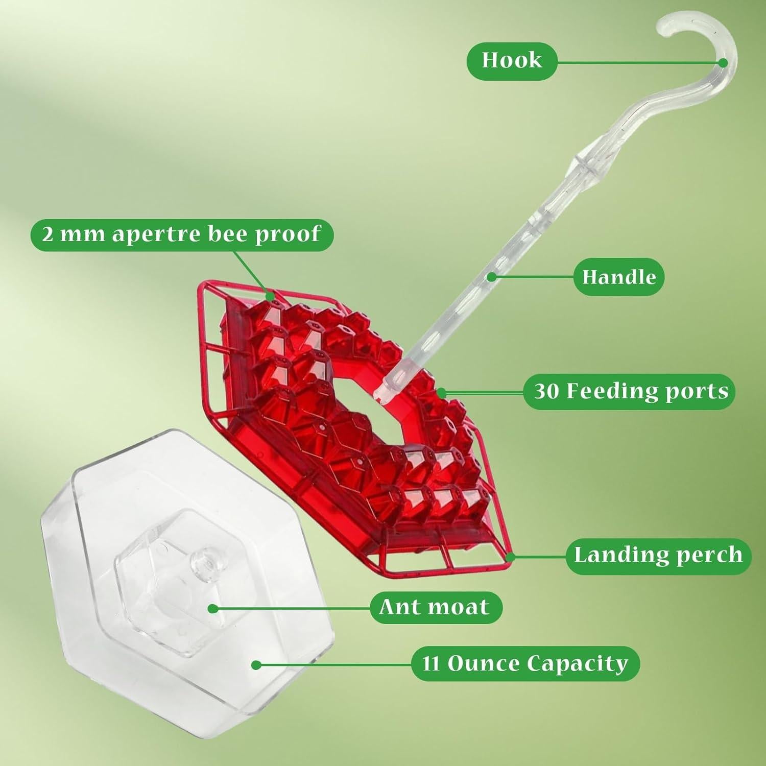 Alimentador de Colibrí Gallagher 30 Puertos 311.84 ml Rojo