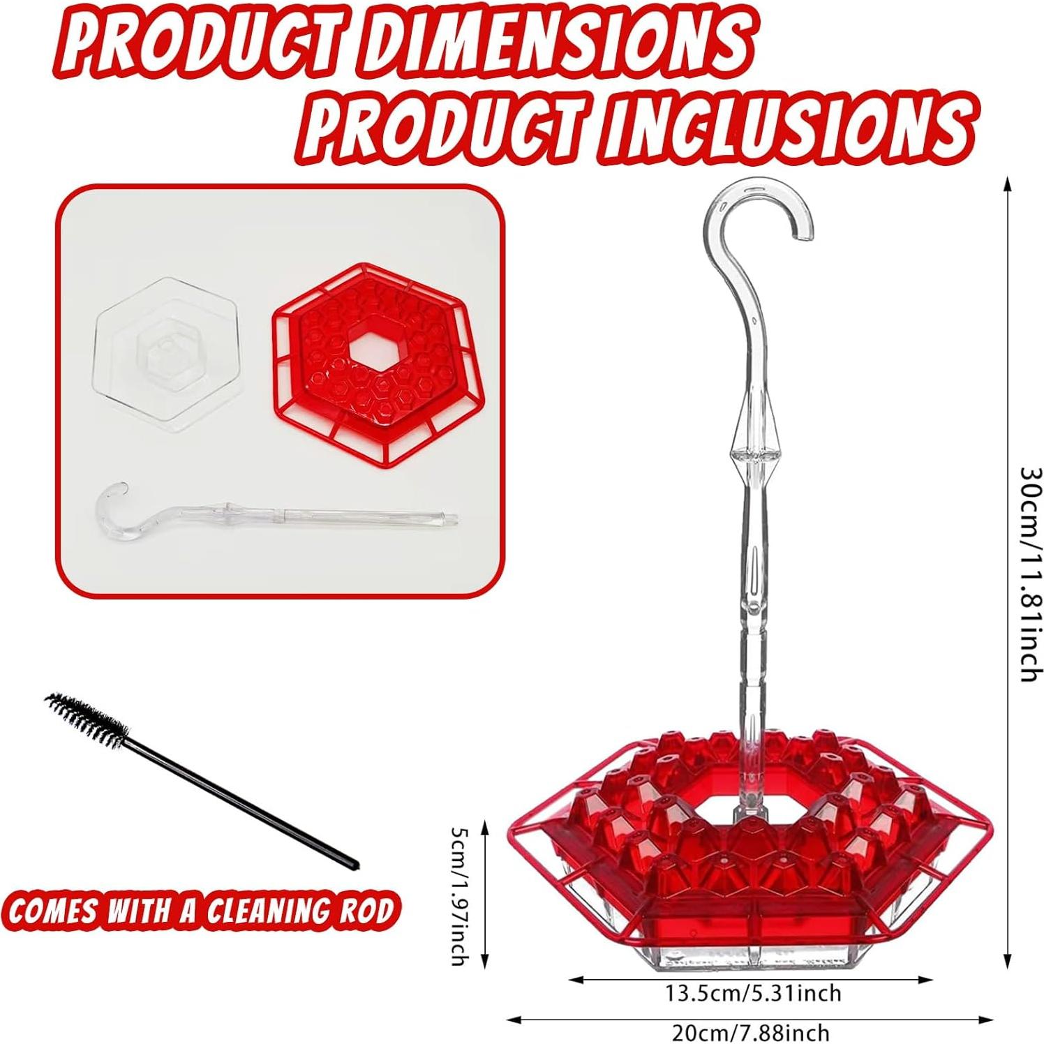 Alimentador de Colibrí Gallagher 30 Puertos 311.84 ml Rojo