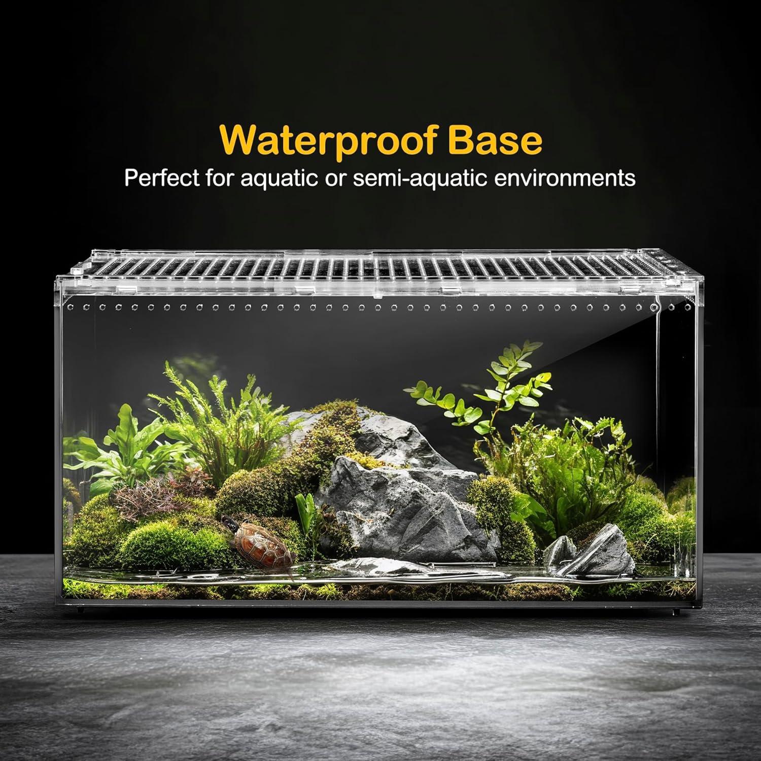 Terrario para reptiles Clioran 20x15x10 cm con tapa deslizante