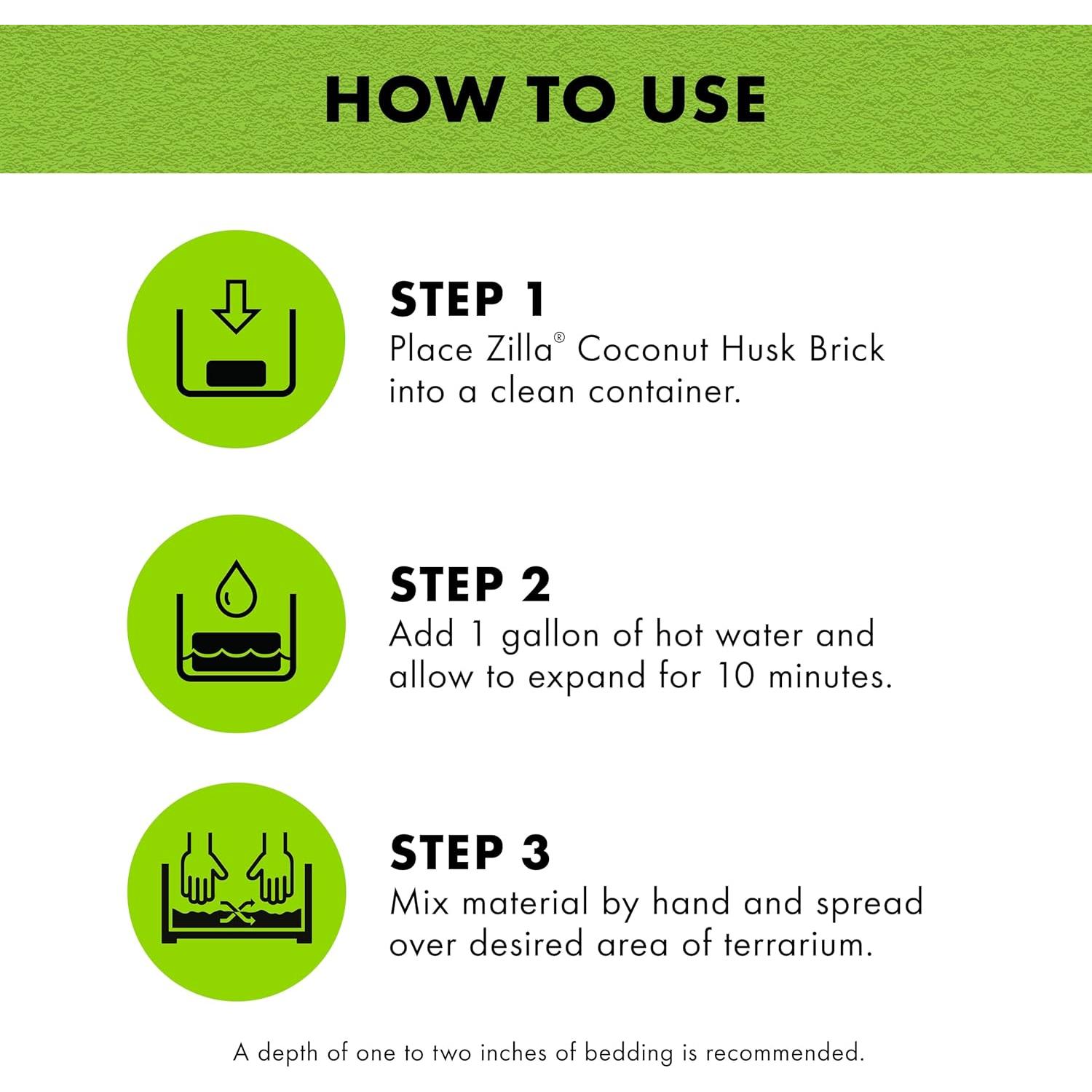 Ladrillo de Cáscara de Coco Zilla 100% Orgánico para Reptiles