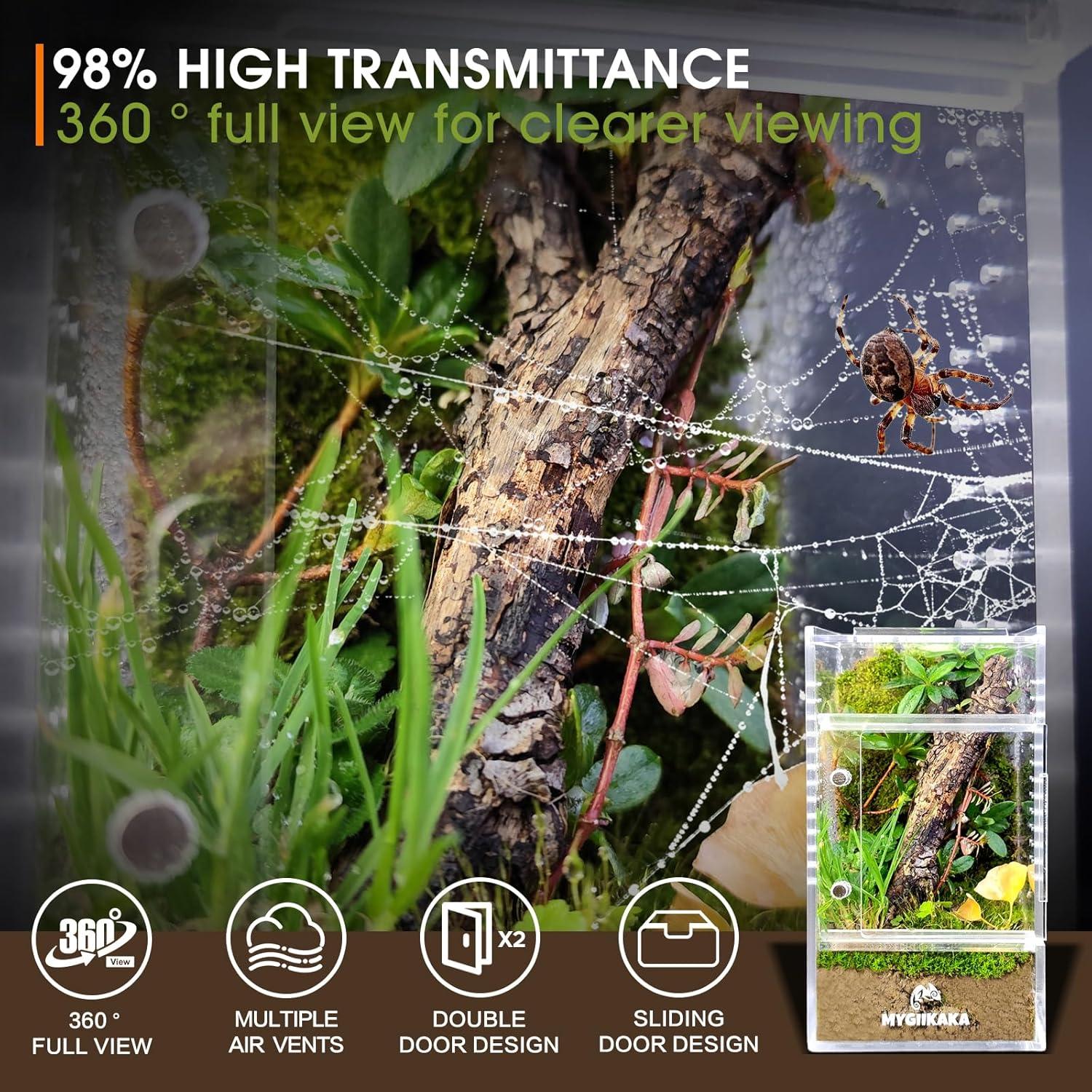 Terrario de Insectos MYGIIKAKA 7.62x7.62x15 cm Acrílico