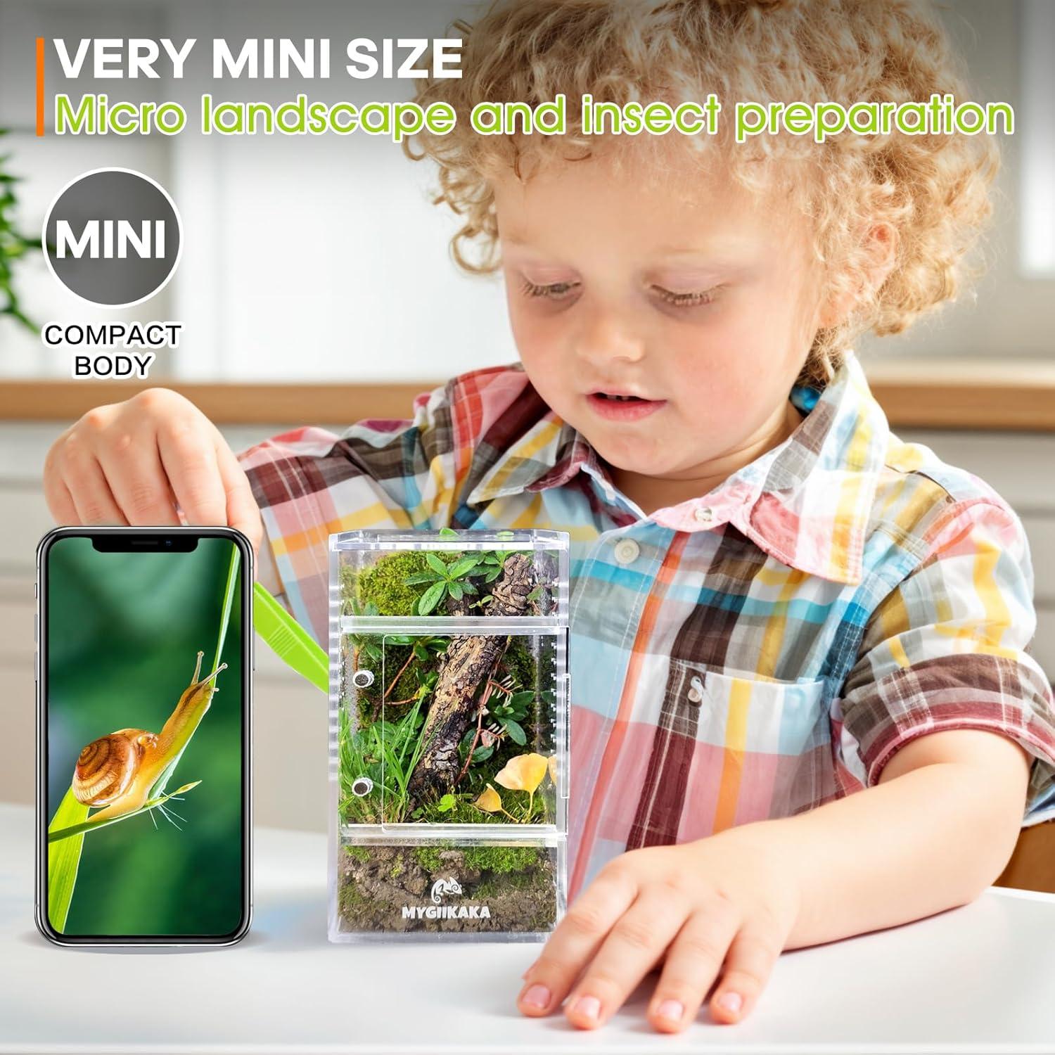 Terrario de Insectos MYGIIKAKA 7.62x7.62x15 cm Acrílico