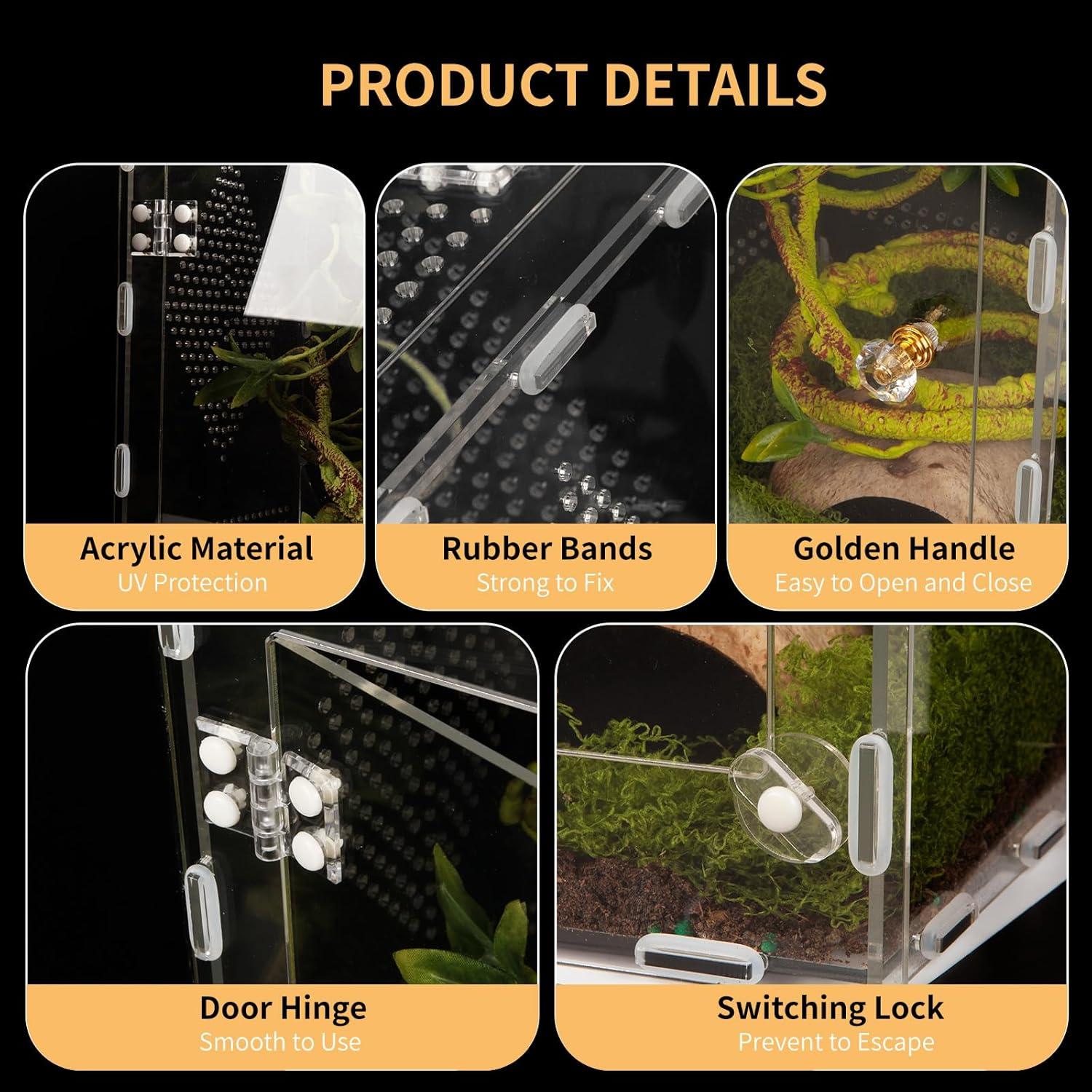 Terrario de Reptiles Orekemo 30.48x20.32x20.32cm Acrílico