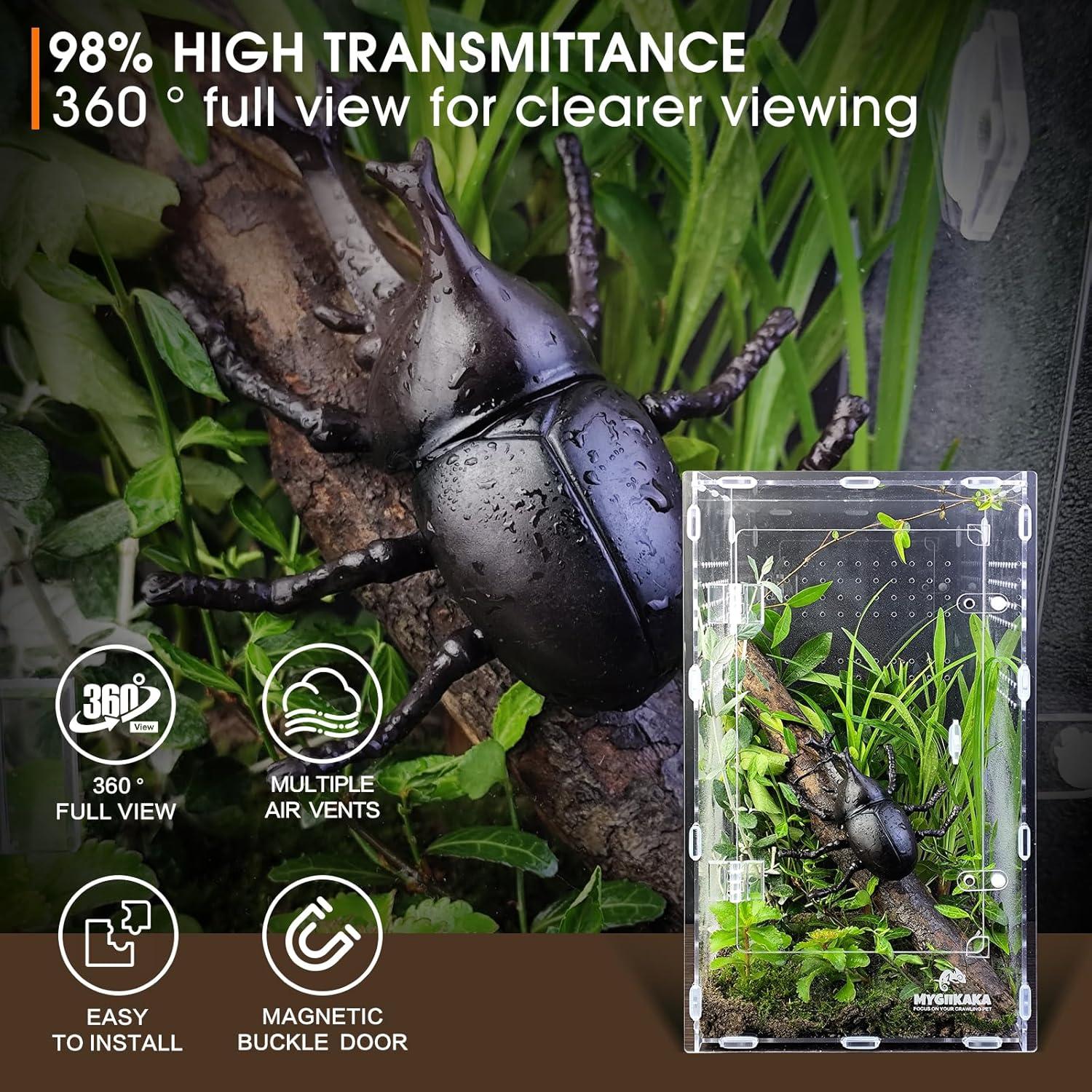 Recinto Acrílico para Reptiles 35x19x20 cm MYGIIKAKA