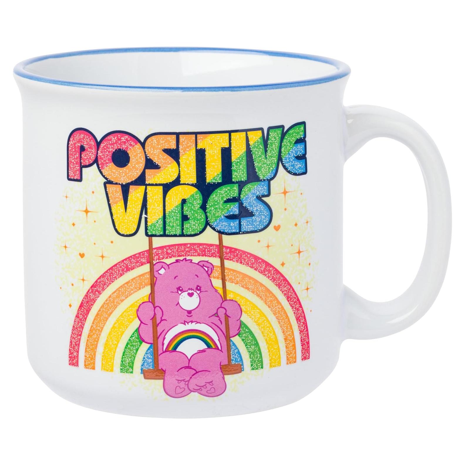 Taza Cerámica Silver Buffalo Care Bears 591 ml Vibras Positivas