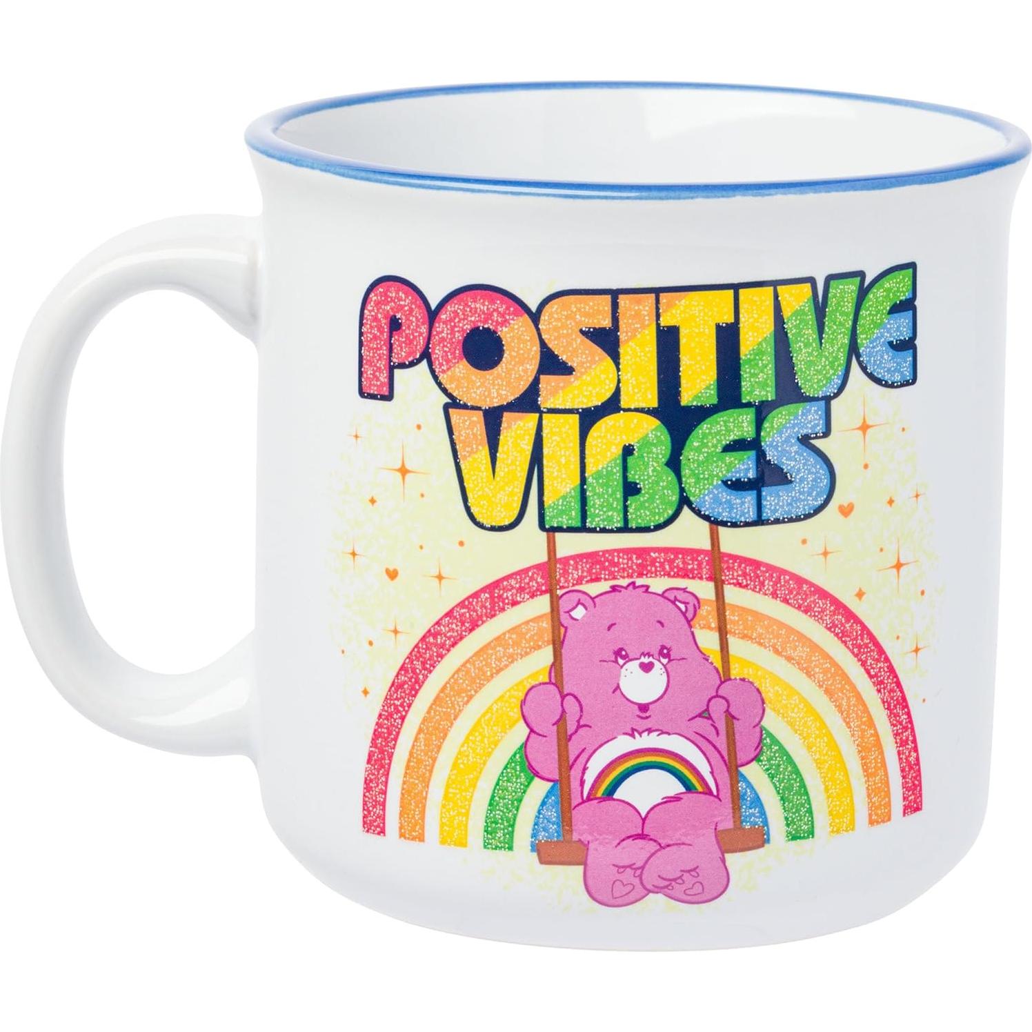 Taza Cerámica Silver Buffalo Care Bears 591 ml Vibras Positivas