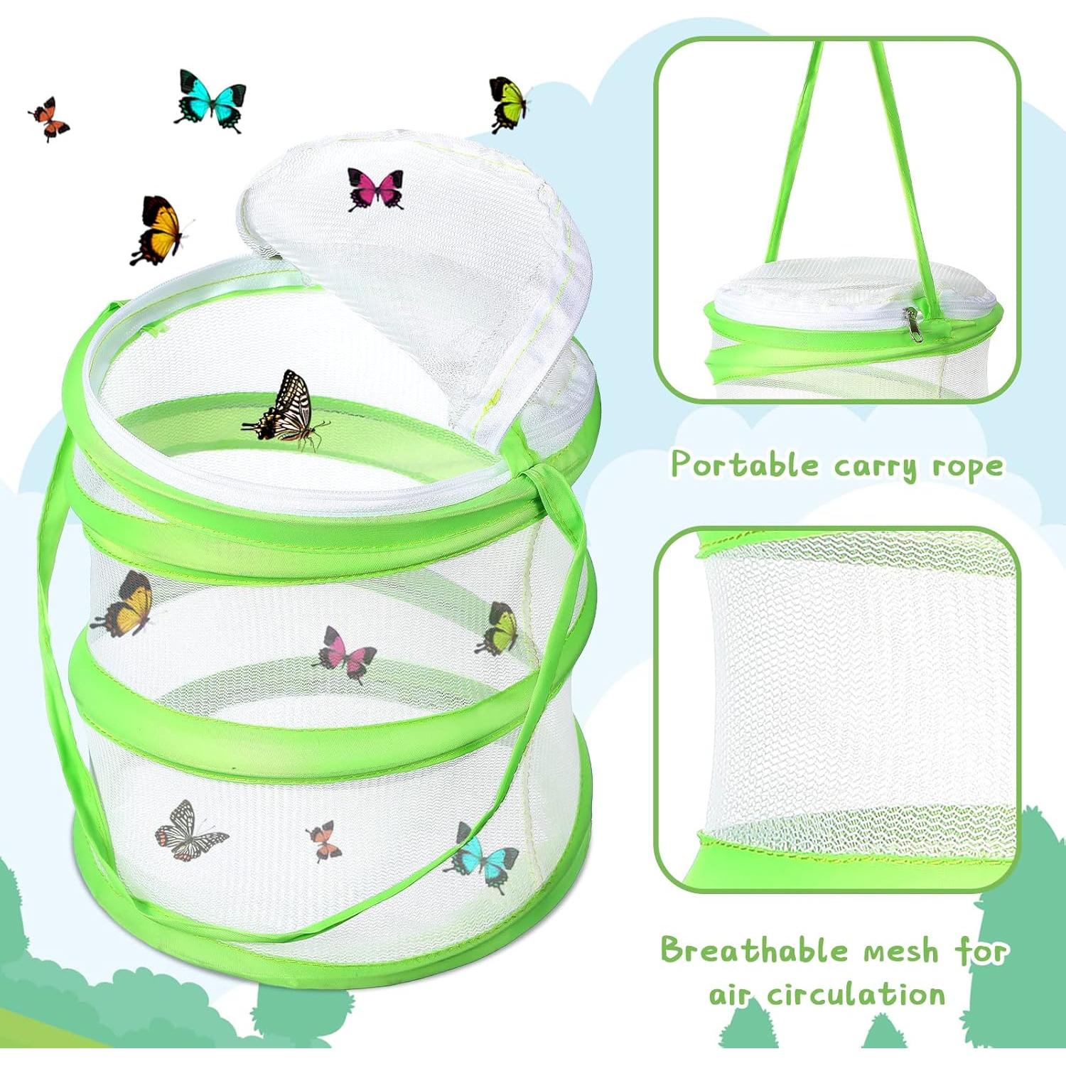 Jaula de Hábitat para Mariposas Sherr 4 Piezas 14x18 cm