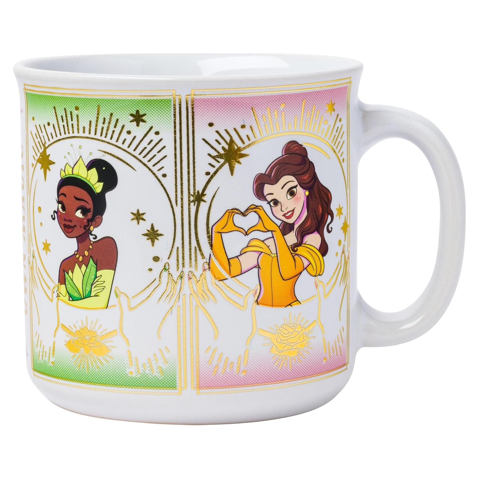Taza Camper Cerámica Disney Princesas 600ml Tarjeta Mística