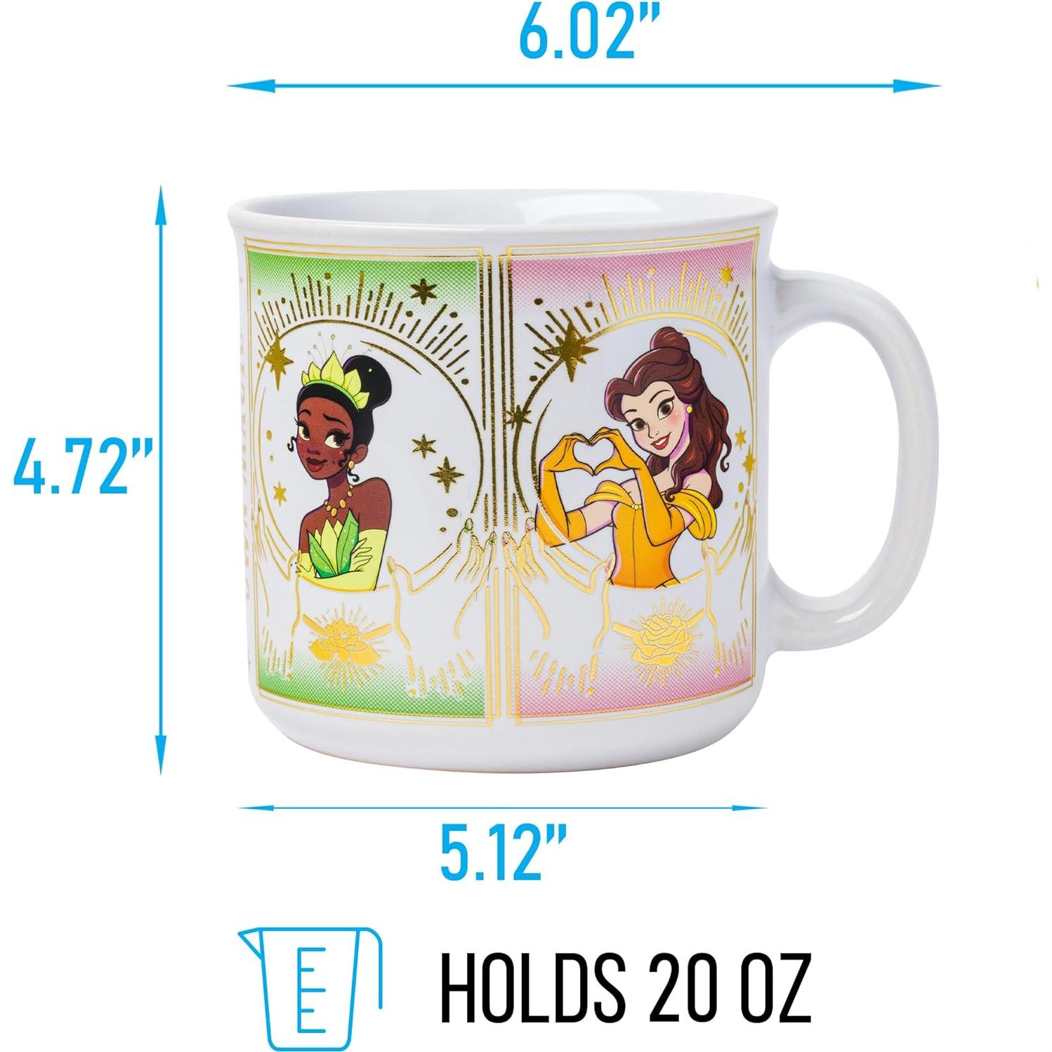 Taza Camper Cerámica Disney Princesas 600ml Tarjeta Mística