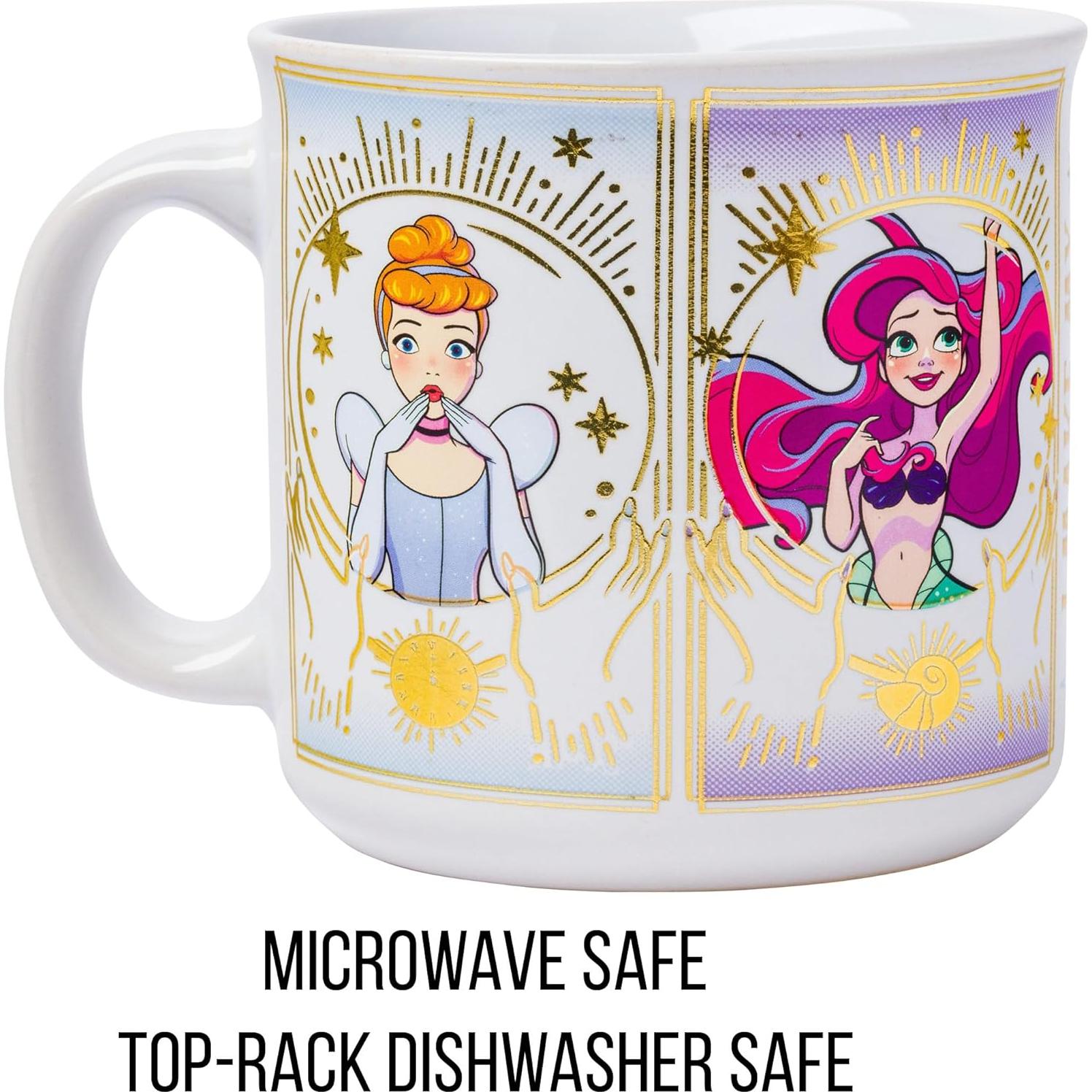 Taza Camper Cerámica Disney Princesas 600ml Tarjeta Mística