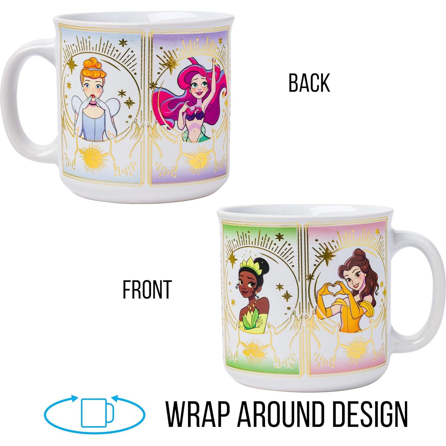 Taza Camper Cerámica Disney Princesas 600ml Tarjeta Mística