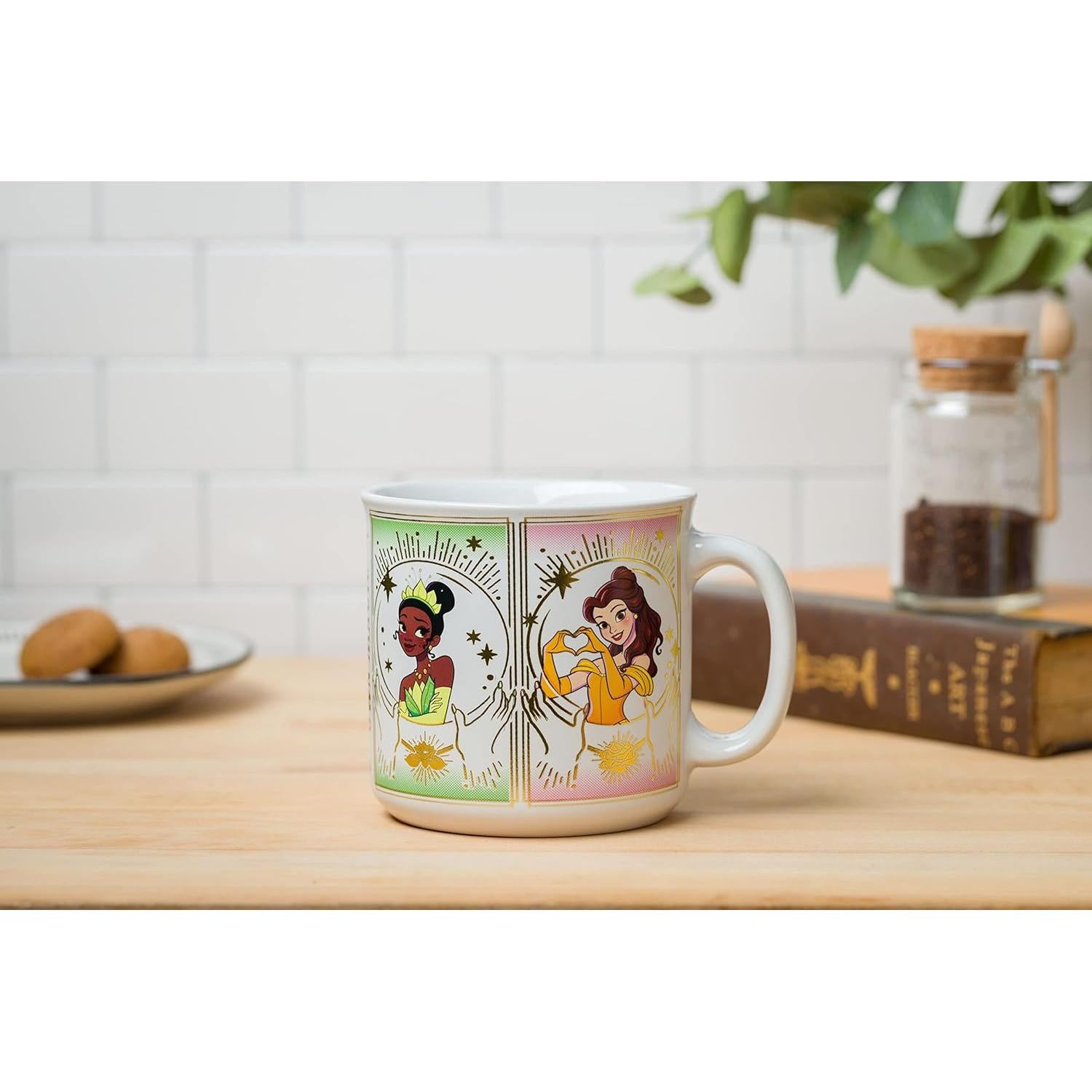 Taza Camper Cerámica Disney Princesas 600ml Tarjeta Mística