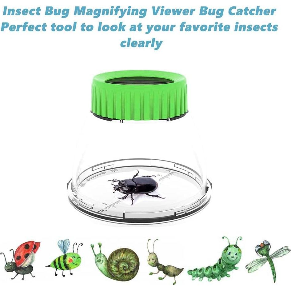 Visor de Insectos RORANIC 4 Pack Verde con Lupa 5X y Pinzas