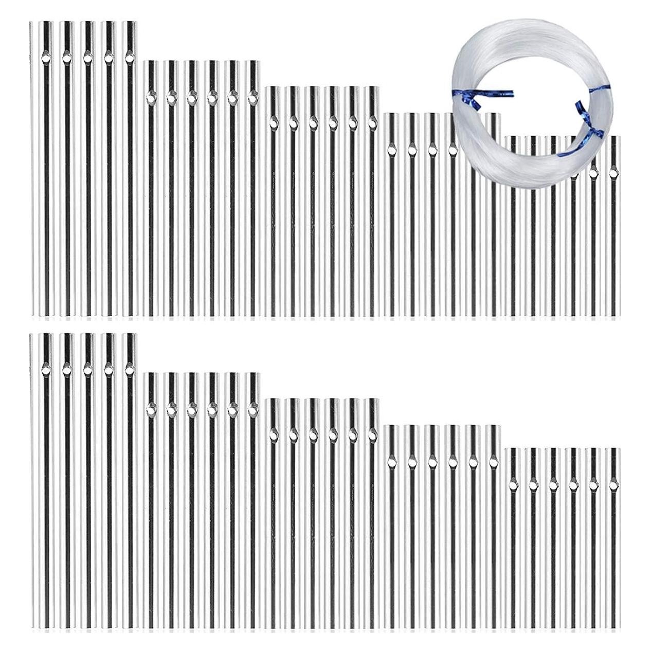 Kit de Campanas de Viento DIY Perfsign - 60 Piezas Metal