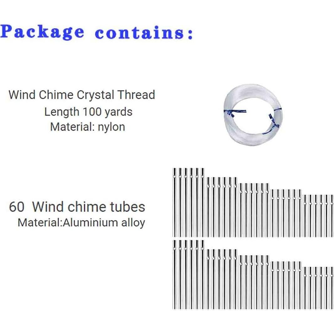 Kit de Campanas de Viento DIY Perfsign - 60 Piezas Metal
