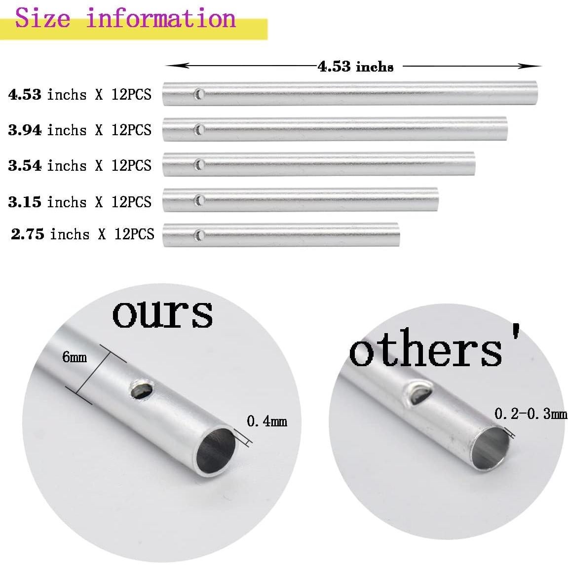 Kit de Campanas de Viento DIY Perfsign - 60 Piezas Metal