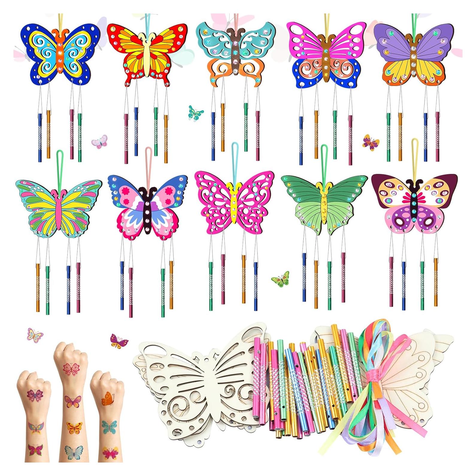 Kit de Campana de Viento DIY TREACLUB - 10 Mariposas de Madera