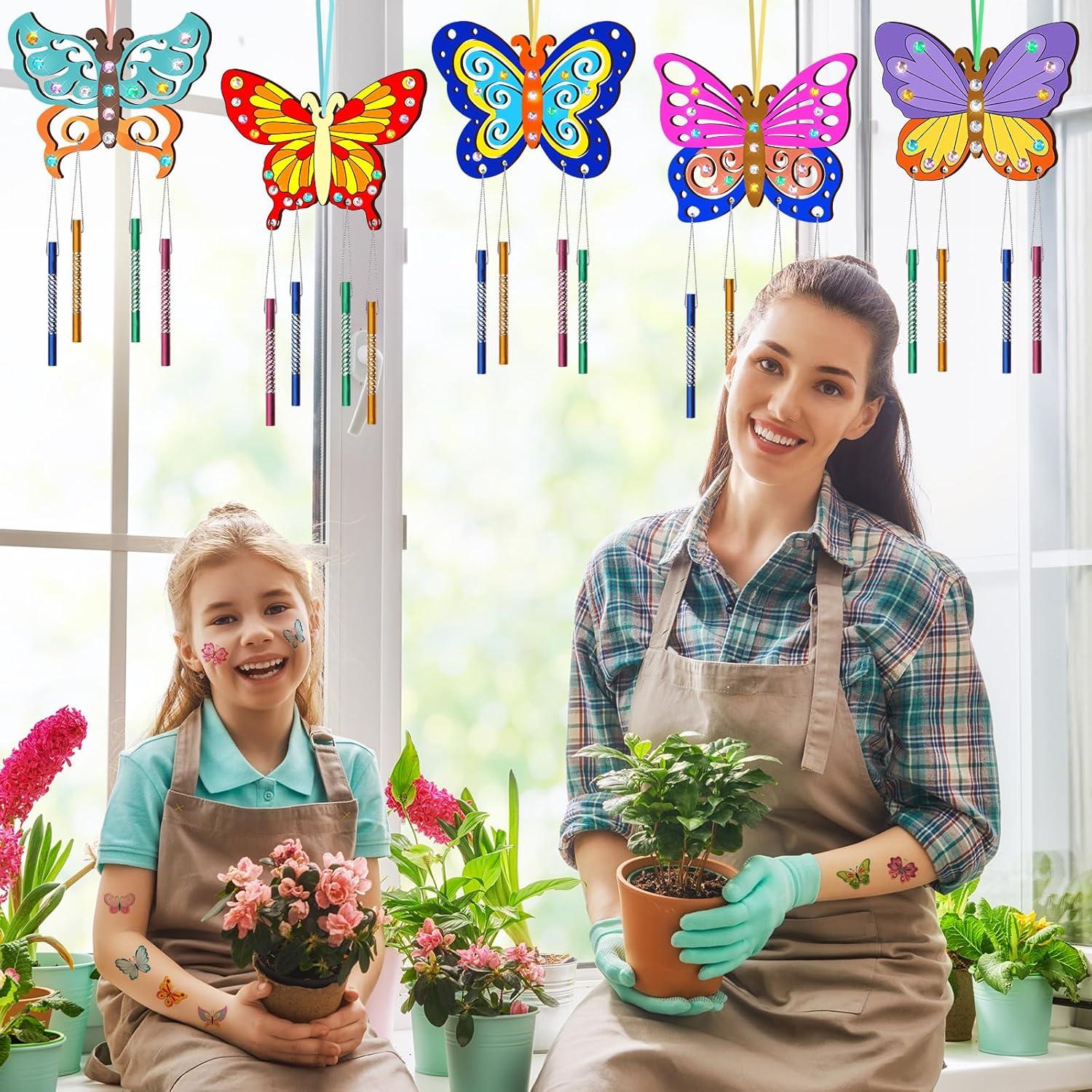 Kit de Campana de Viento DIY TREACLUB - 10 Mariposas de Madera