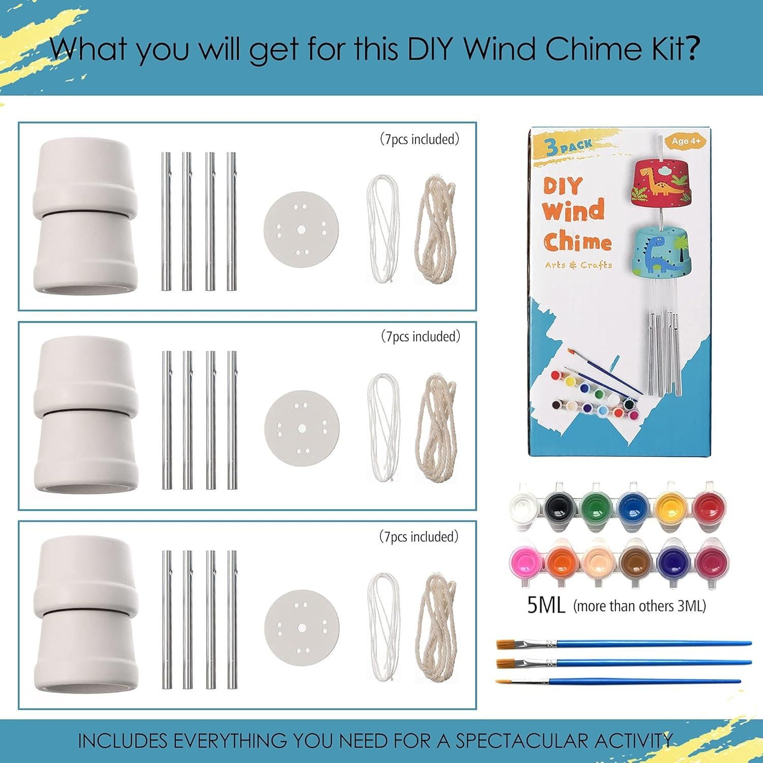 Kits de Campanas de Viento DIY HOSKO - 3 Juegos para Niños