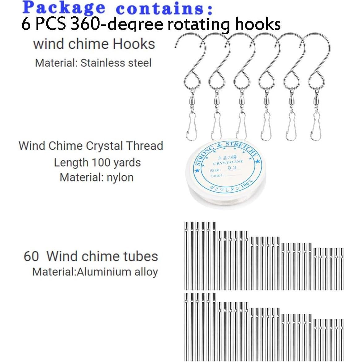 Kit de Campanas de Viento DIY Perfsign - 67 Piezas, Aluminio