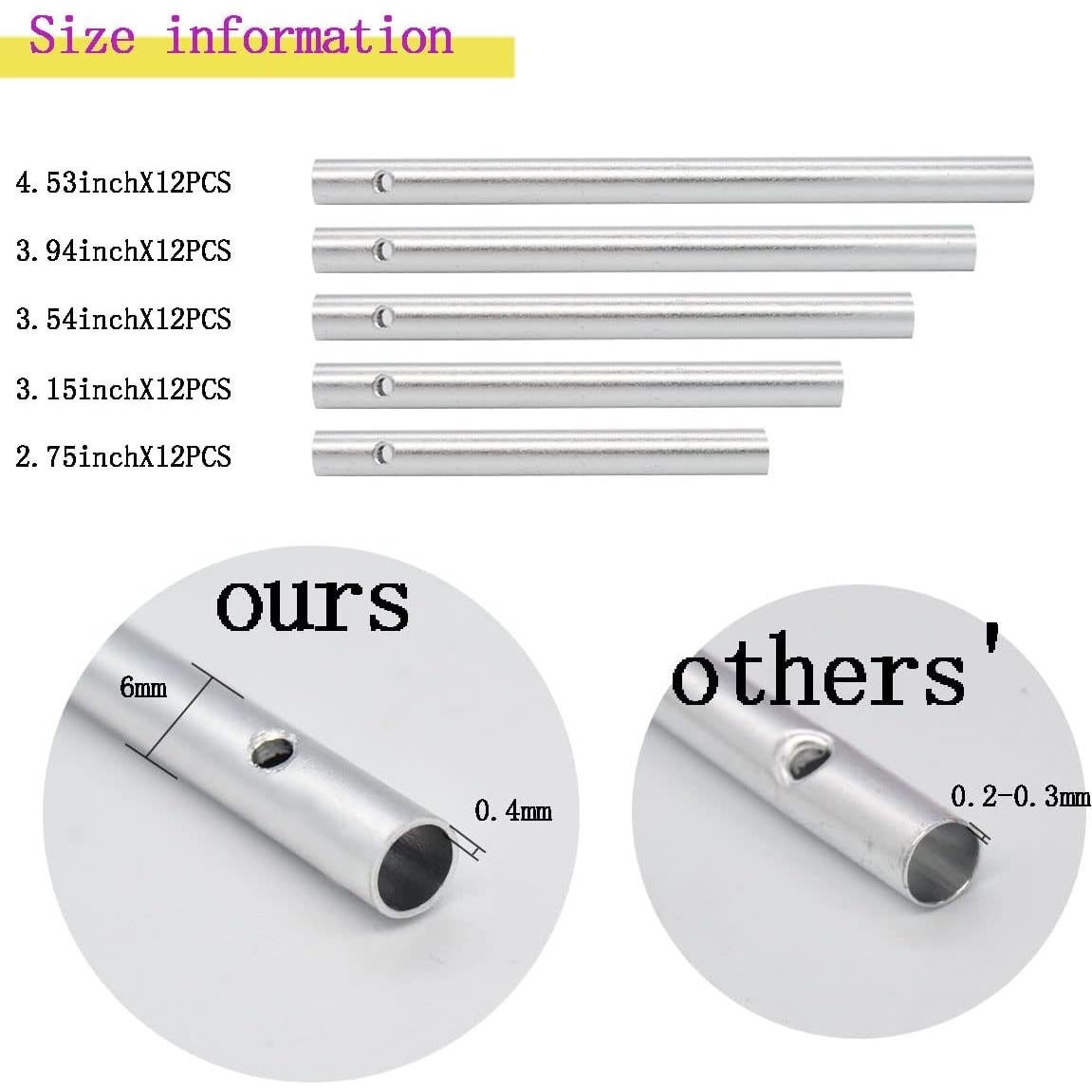 Kit de Campanas de Viento DIY Perfsign - 67 Piezas, Aluminio
