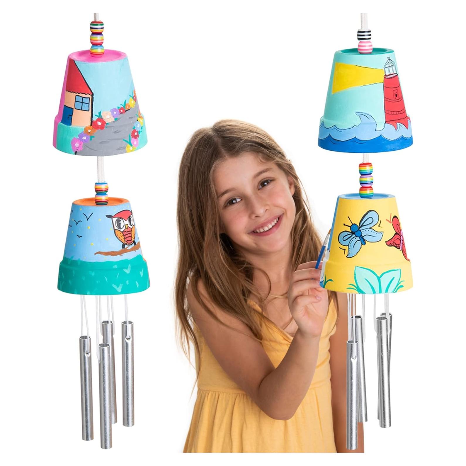 Kit de Campanas de Viento DIY Romi - 2 Macetas de Cerámica