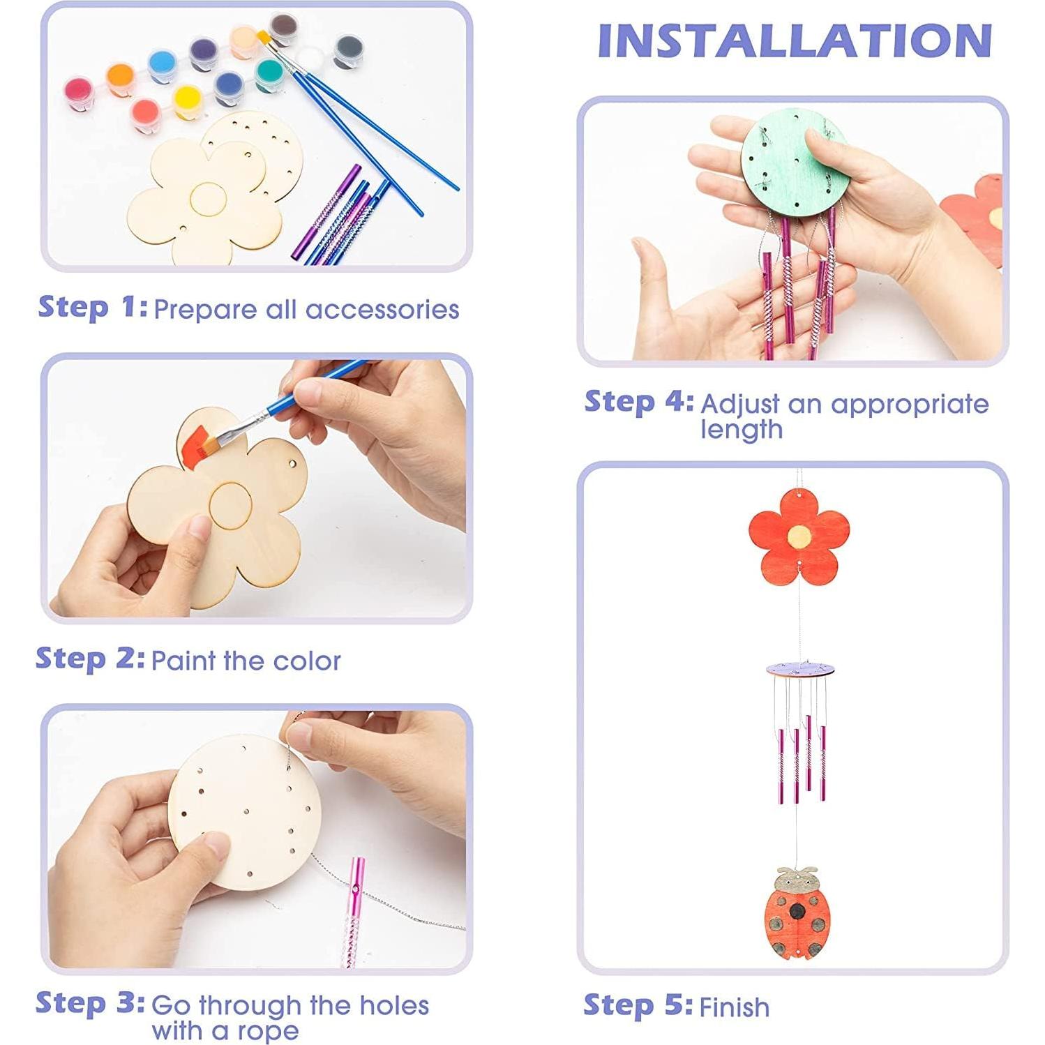 Kit de Campanas de Viento BeYumi para Niños DIY - 12 Piezas