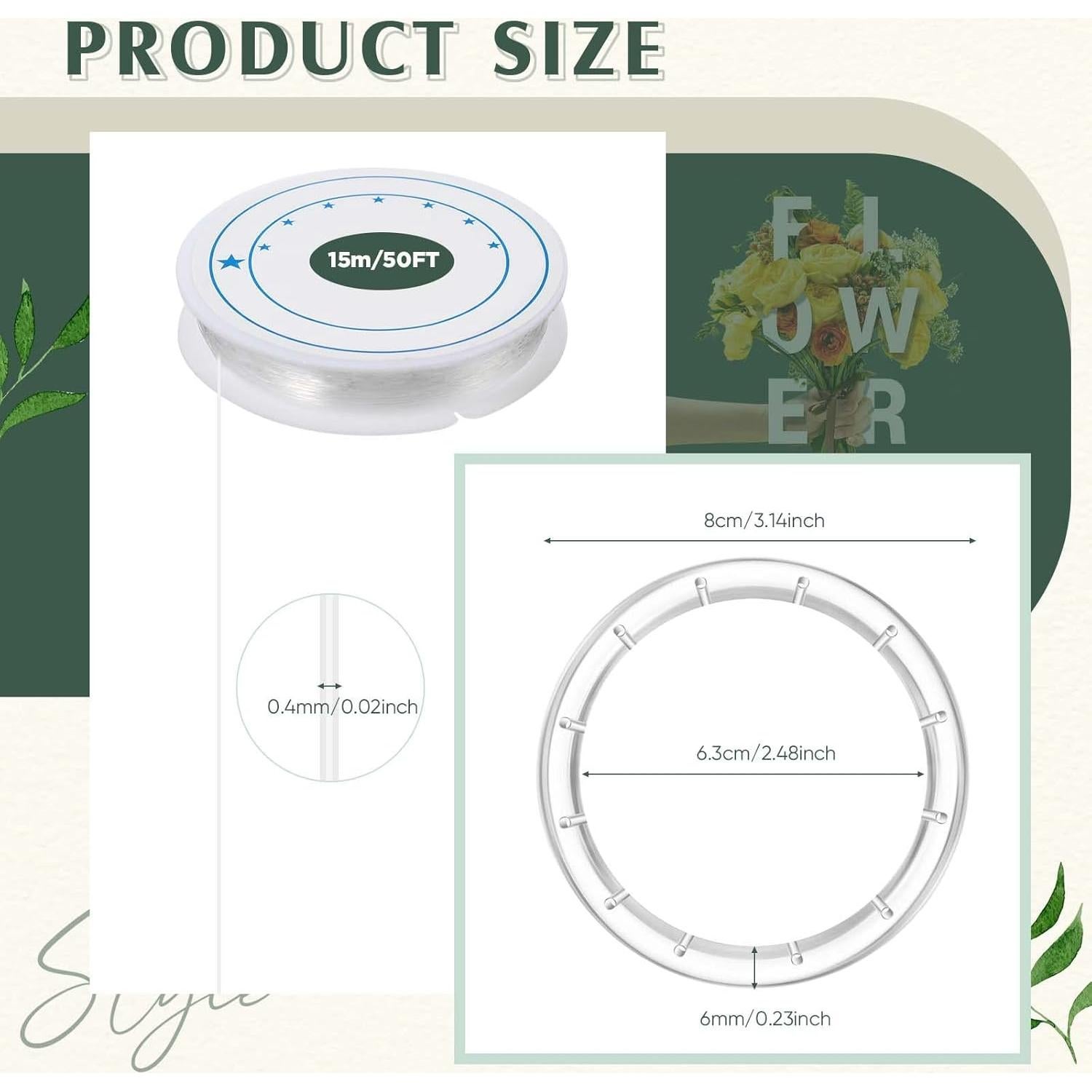 Kit de Campanas de Viento Yinkin - 20 Anillos Acrílicos 8 cm