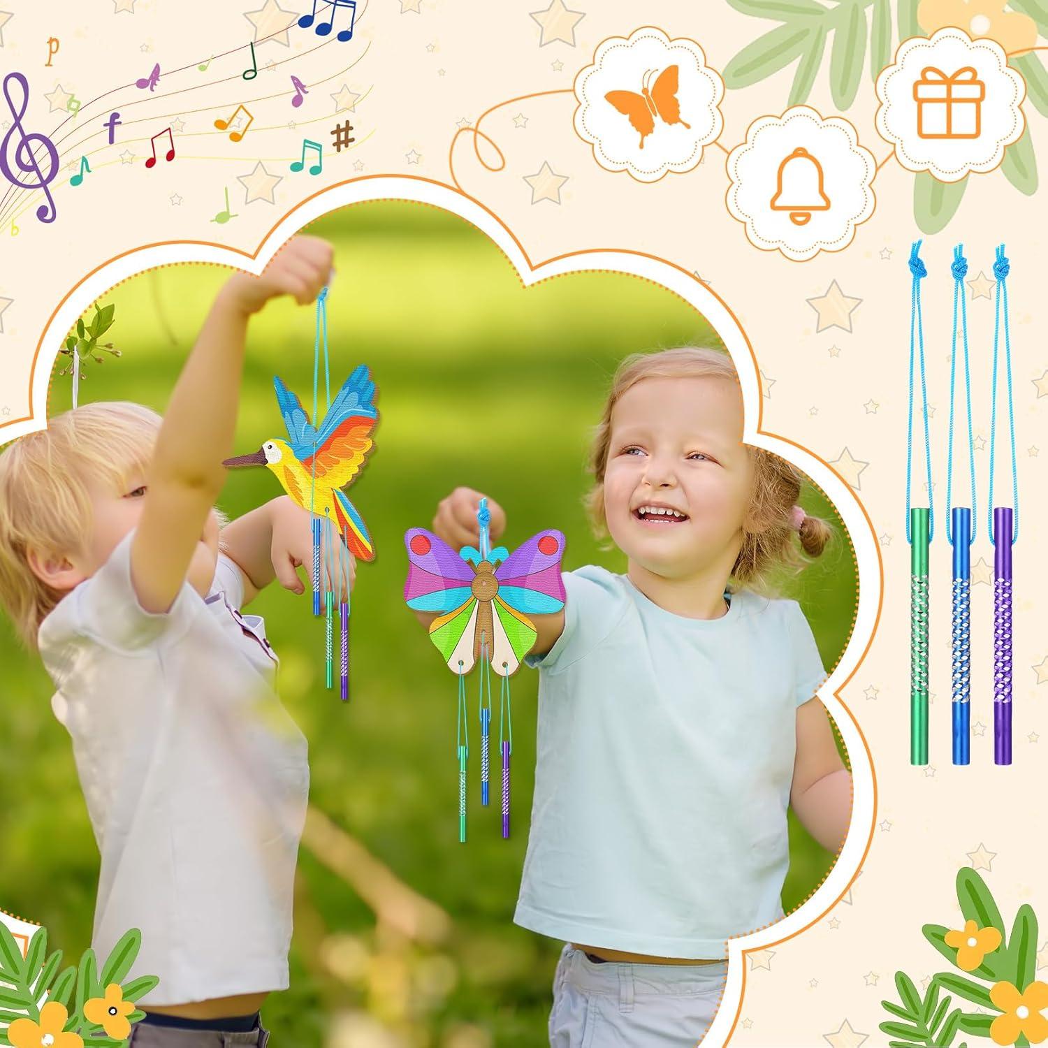 Kit de Campanas de Viento DIY Leinuosen 30 Pcs Madera Insectos