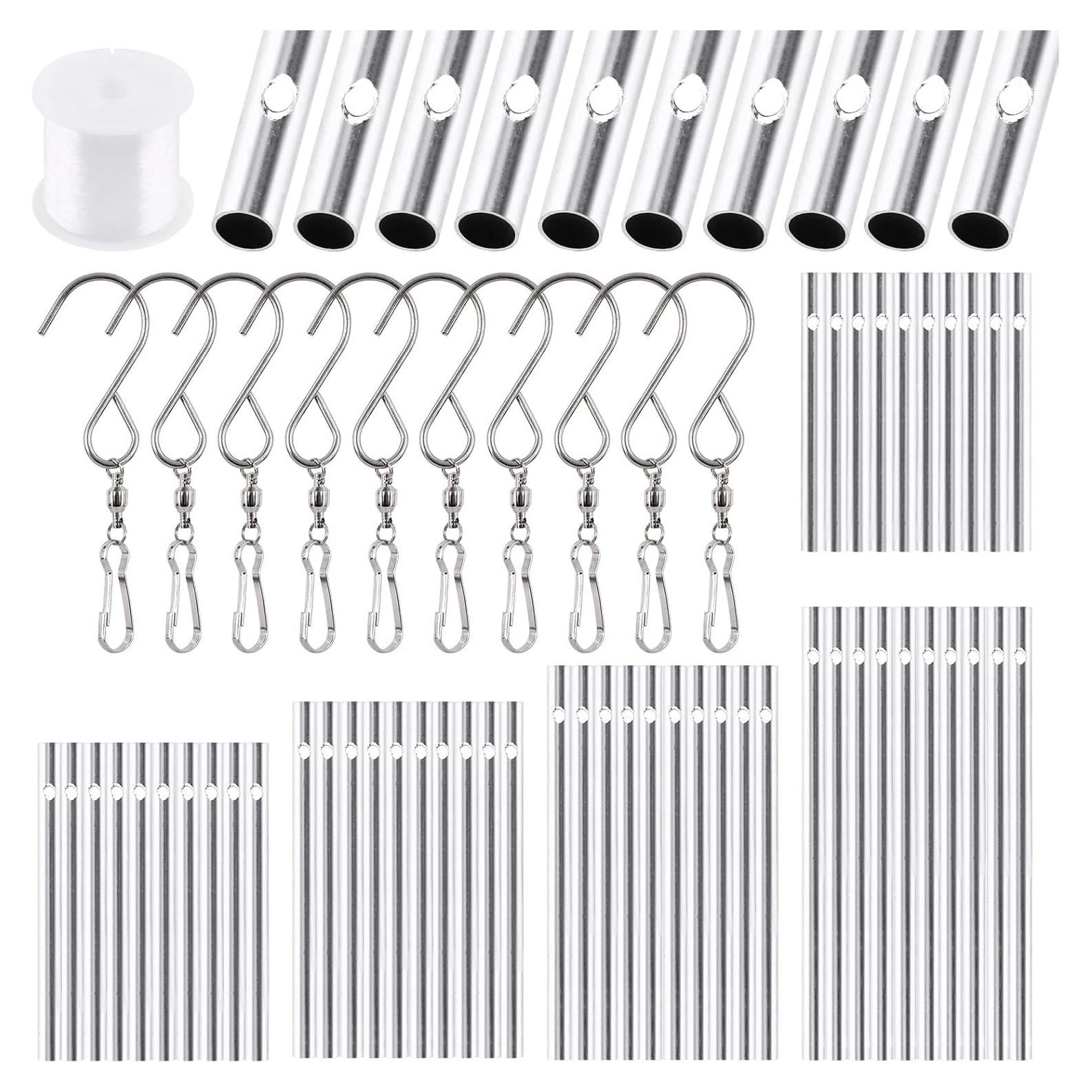 Kit Campanas de Viento Glarks 61Pcs con 50 Tubos y Hilo 100m
