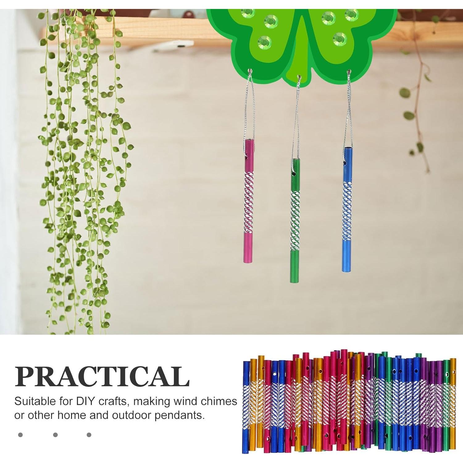 150 Tubos de Campana de Viento DIY Aluminio 8 cm Colores Mezclados