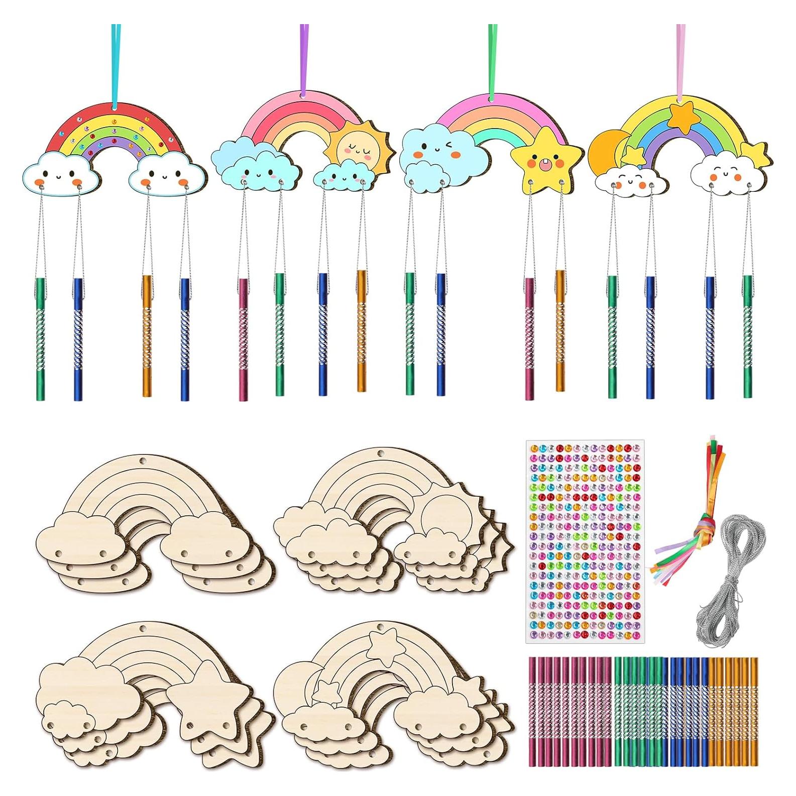 Kit de Campana de Viento DIY TREACLUB - 12 Piezas Arcoíris