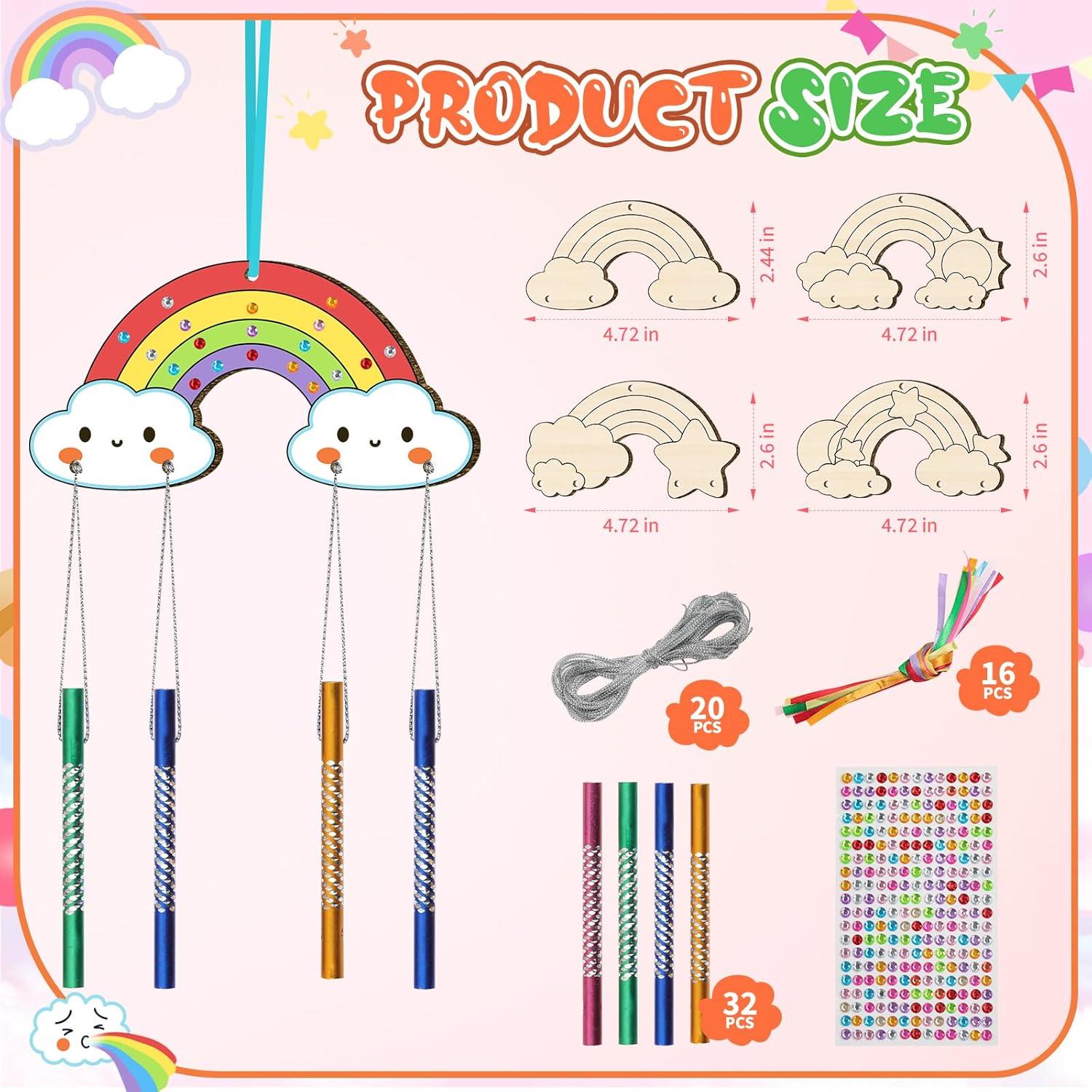 Kit de Campana de Viento DIY TREACLUB - 12 Piezas Arcoíris