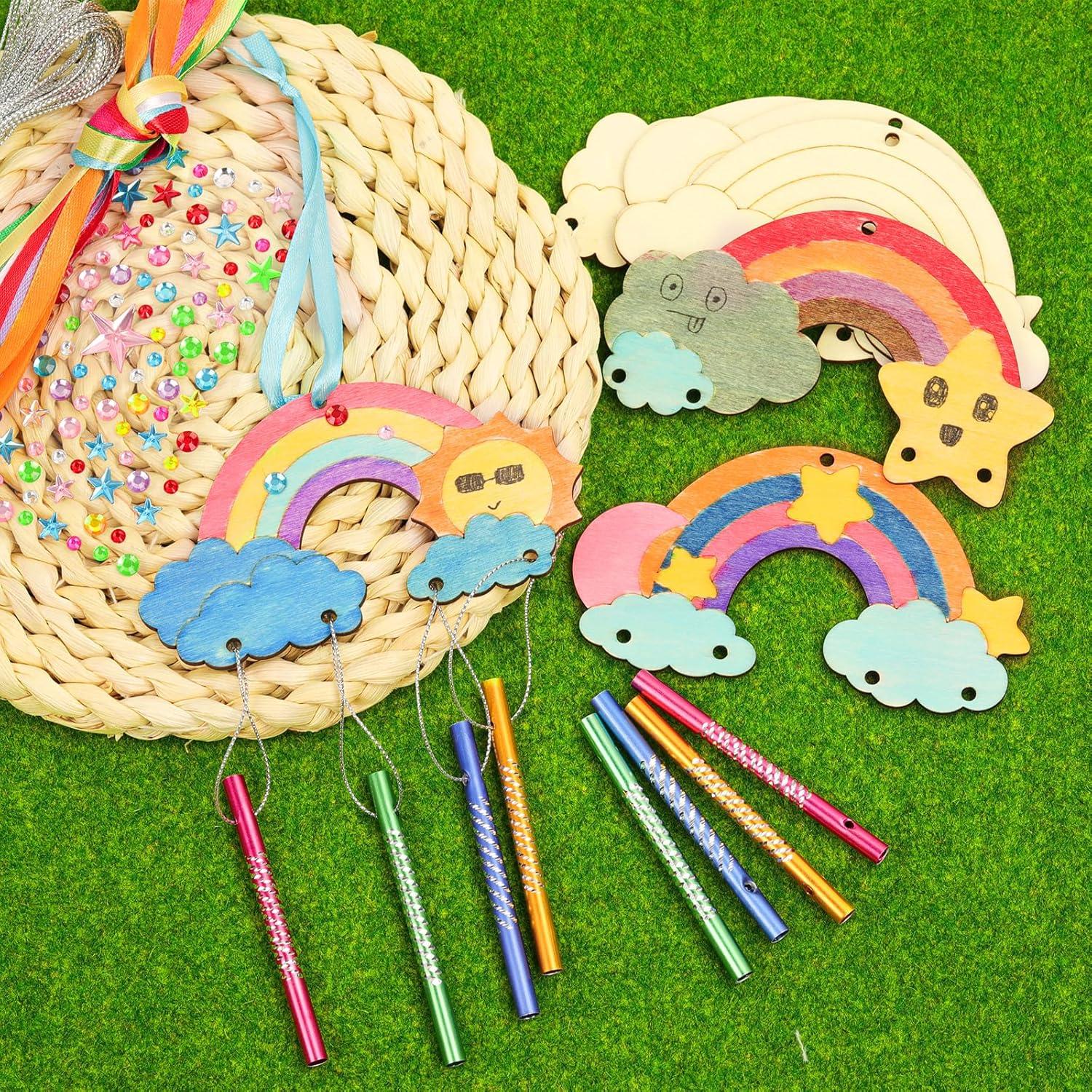 Kit de Campana de Viento DIY TREACLUB - 12 Piezas Arcoíris
