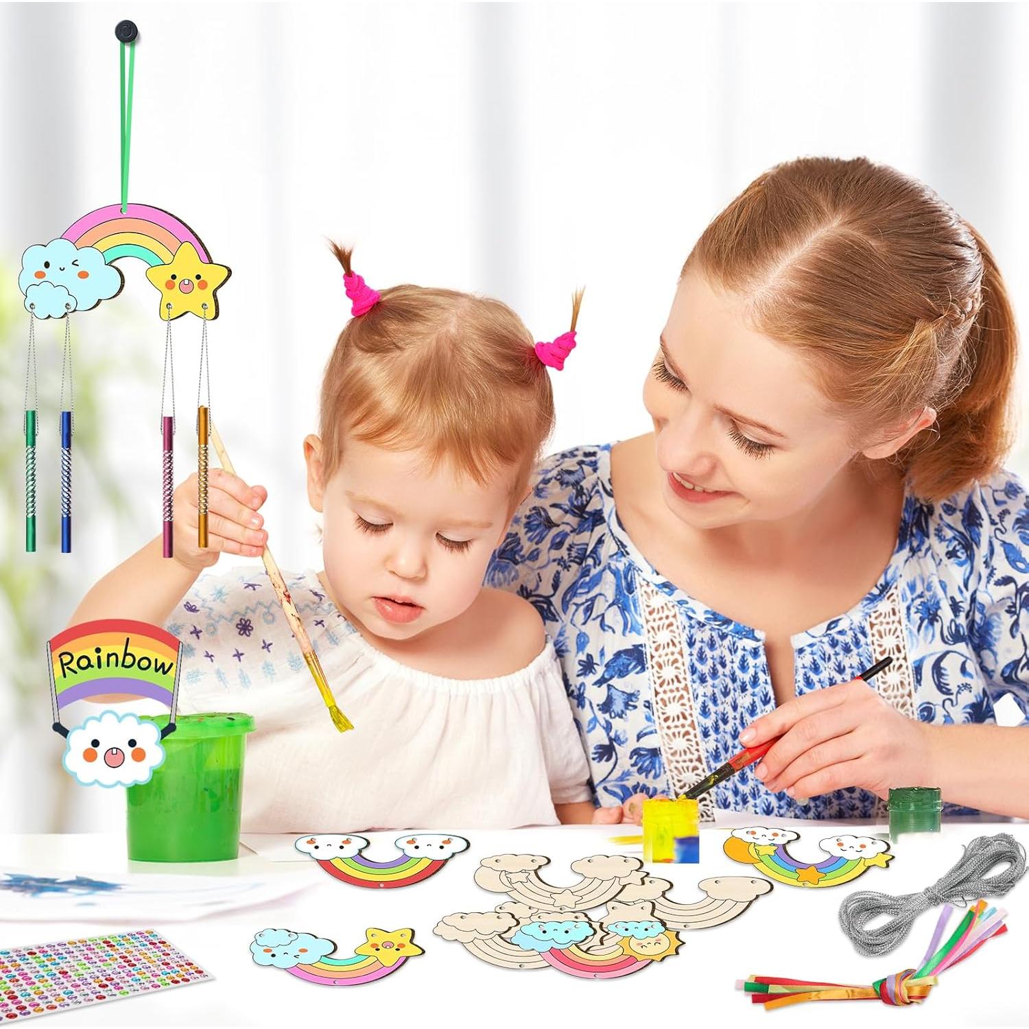 Kit de Campana de Viento DIY TREACLUB - 12 Piezas Arcoíris