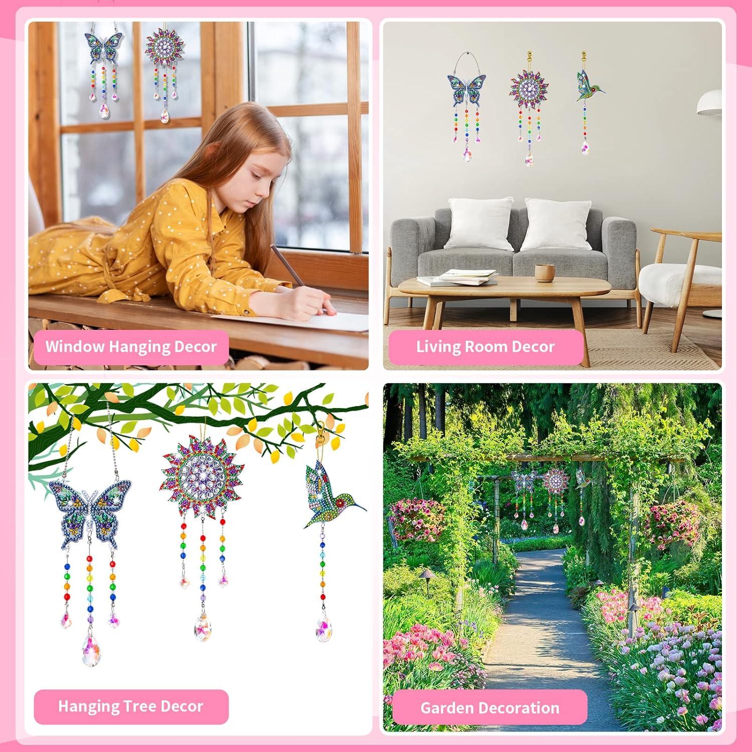 Kit de Manualidades 5D Anofty para Niños 6-12 Años - Campanas de Viento y Atrapa Rayos de Sol