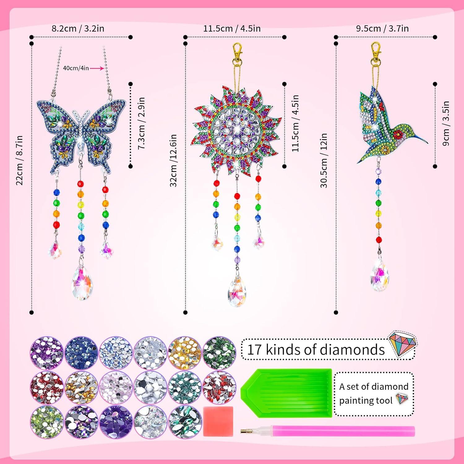 Kit de Manualidades 5D Anofty para Niños 6-12 Años - Campanas de Viento y Atrapa Rayos de Sol