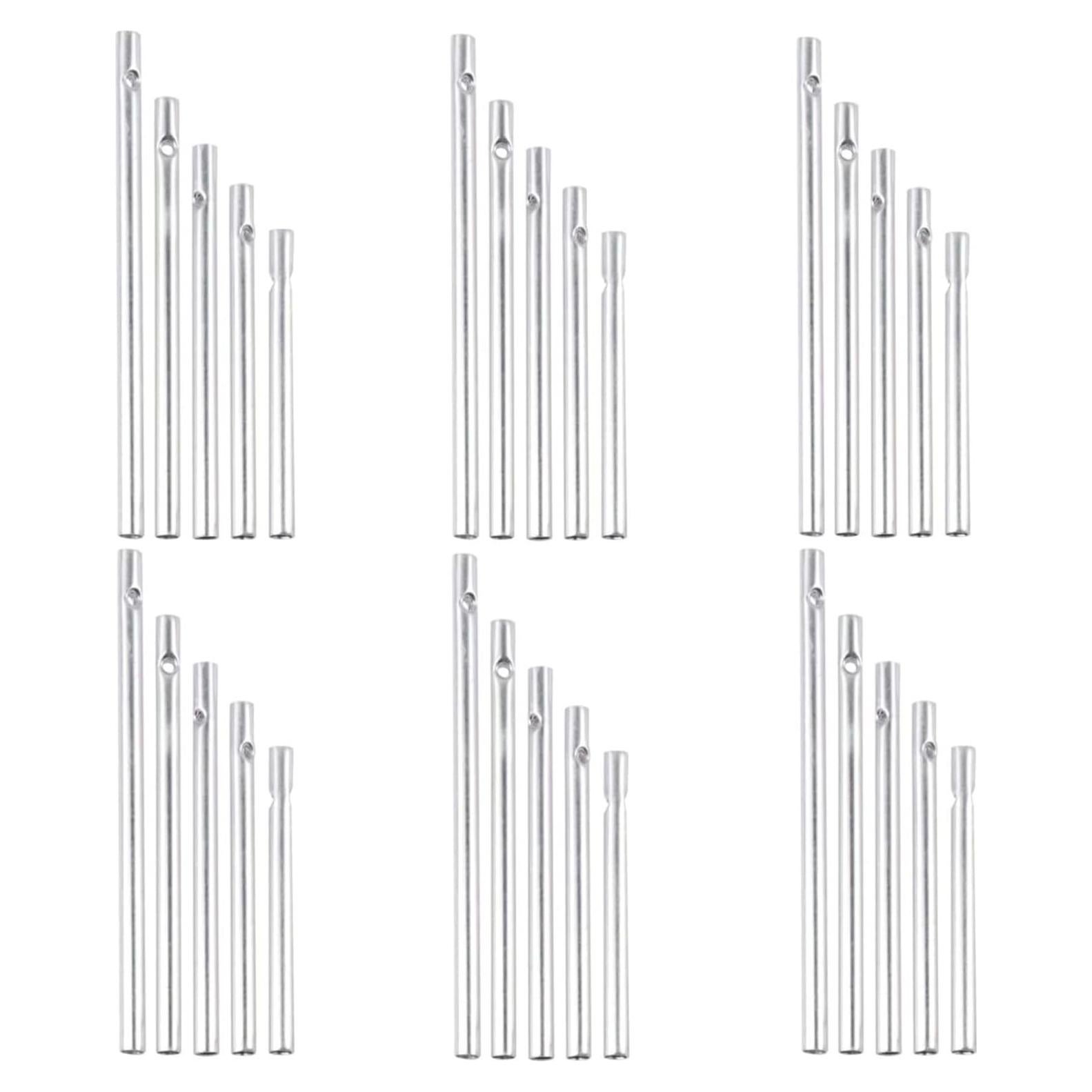 Kit de Campanas de Viento DIY 30 Pcs Aluminio Plata XIXILINRUIYUN