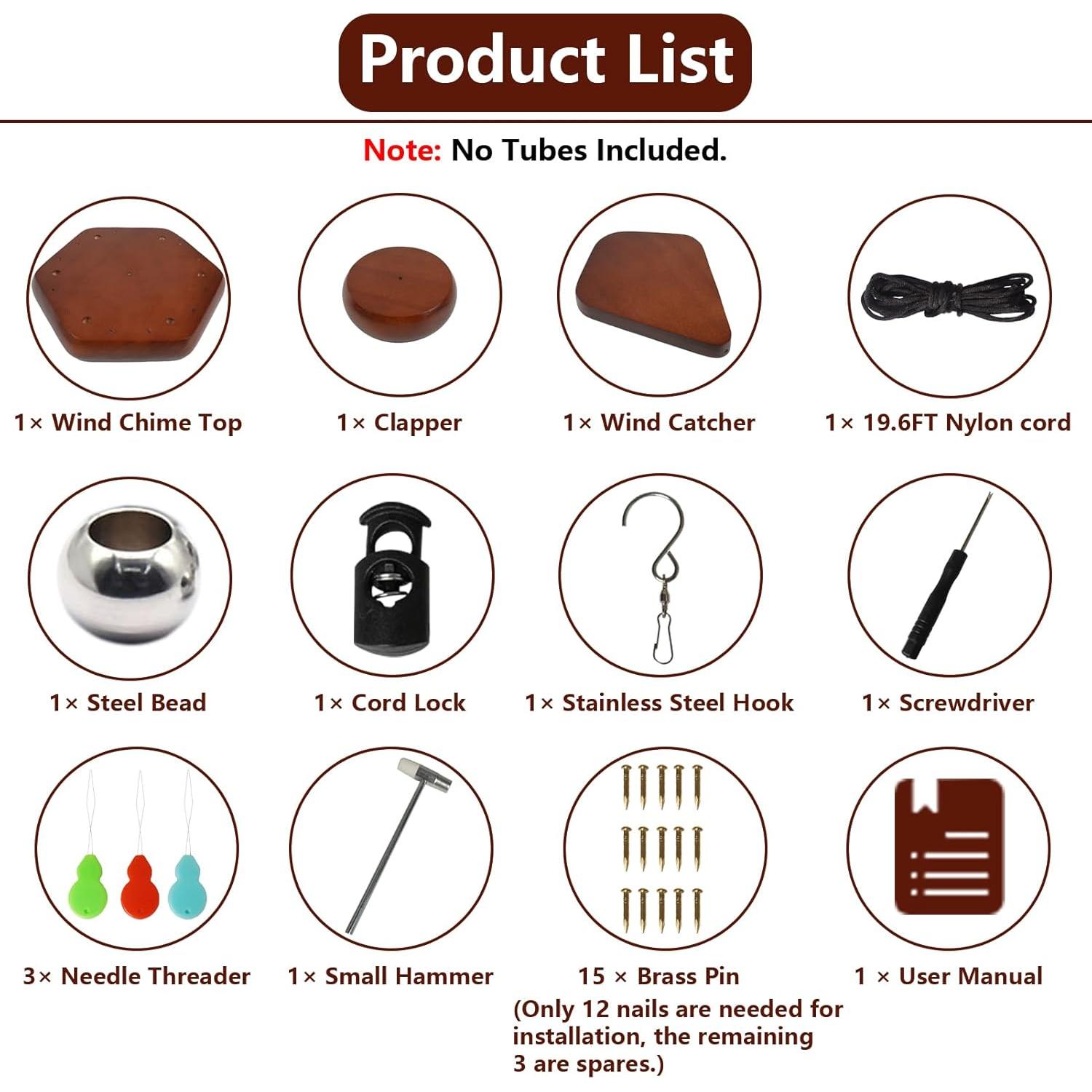 Kit de Piezas para Campanas de Viento SPNKMJUJ 28 PCS