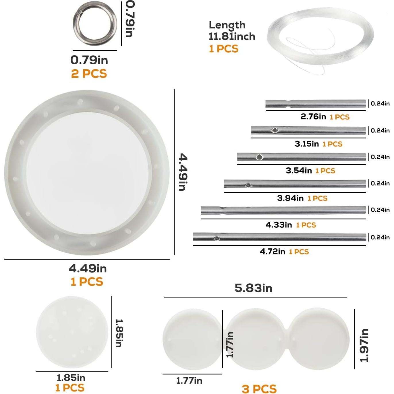 Kit de Moldes de Silicona Temlum para Campanas de Viento