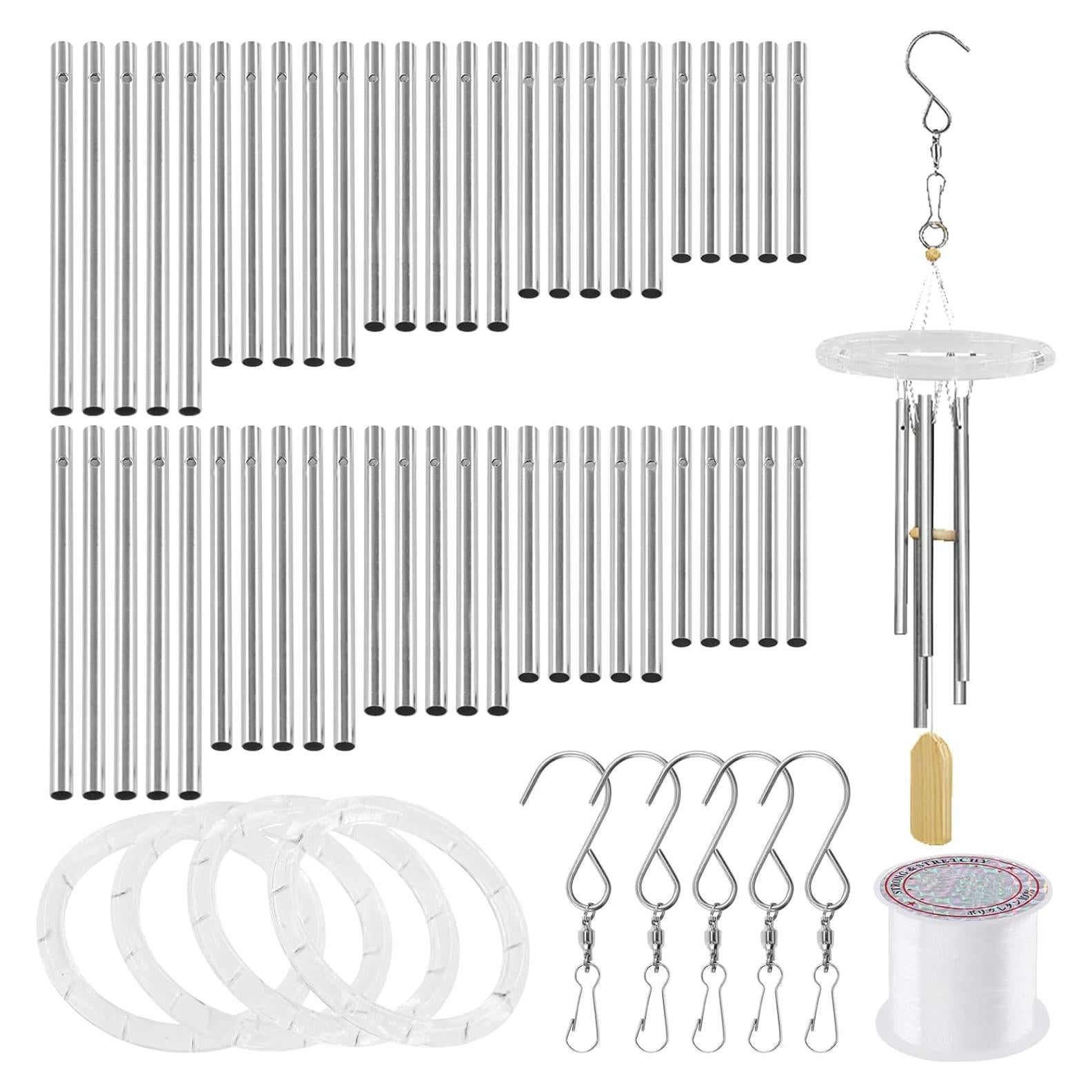 Kit de Campanas de Viento Swpeet 60 Piezas con Cable 91m