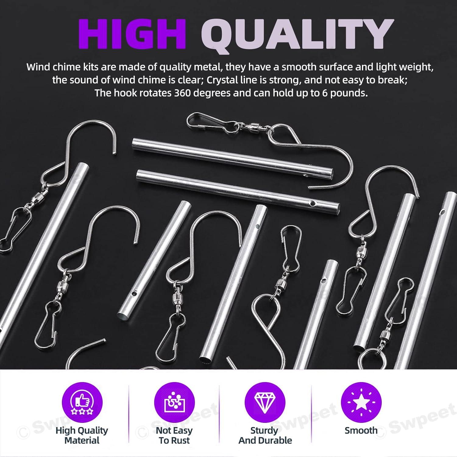 Kit de Campanas de Viento Swpeet 60 Piezas con Cable 91m