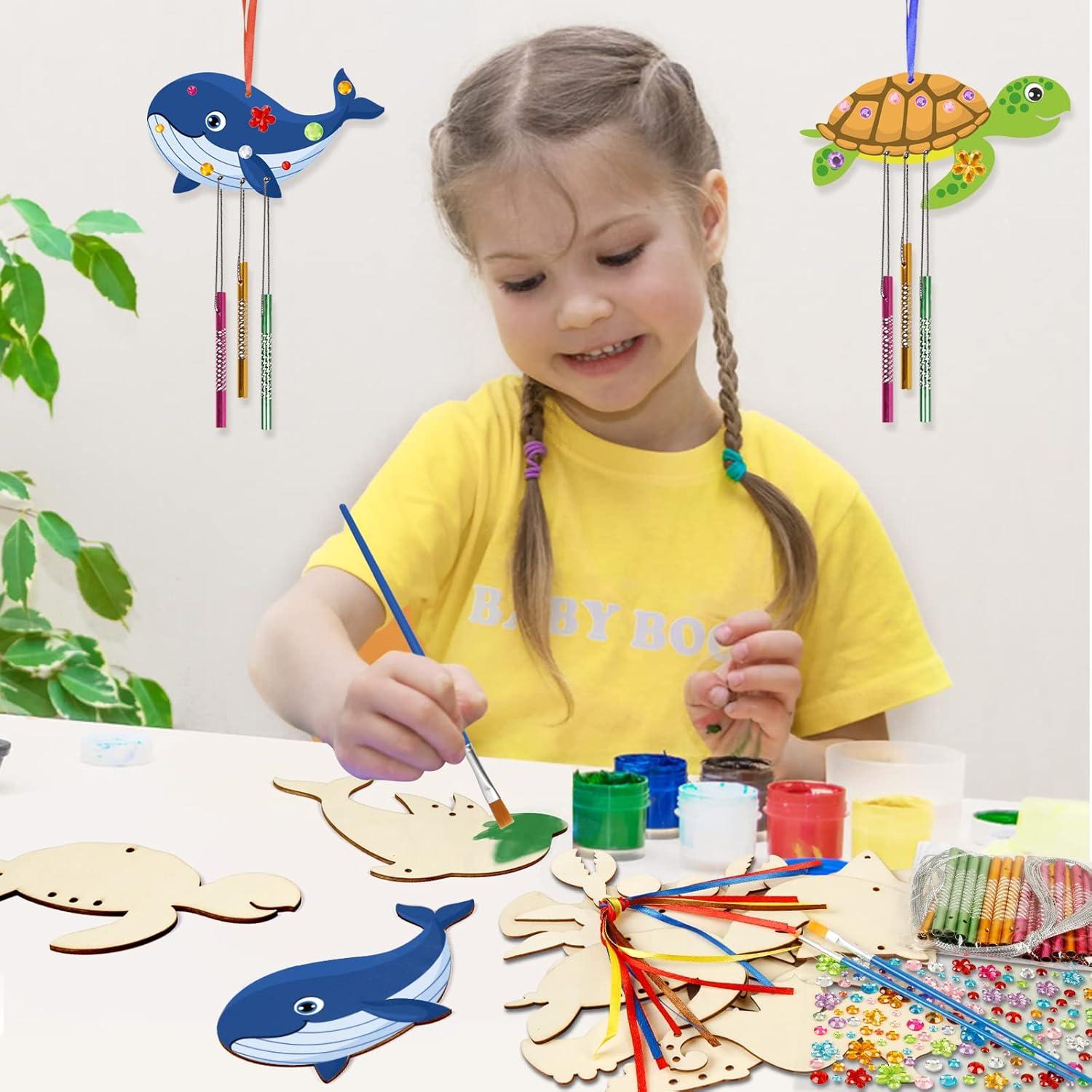 Kit de Campana de Viento Fennoral para Niños - 9 Animales Marinos DIY