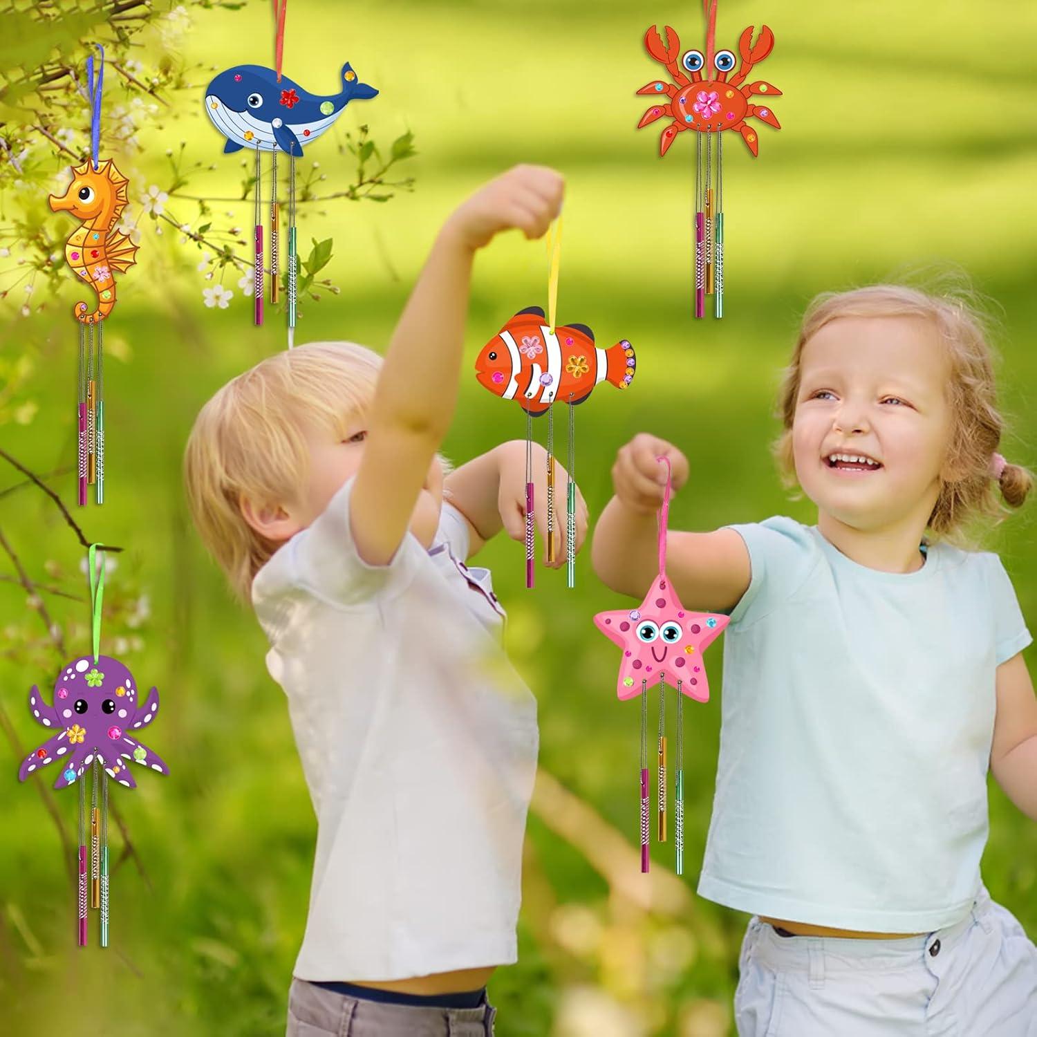 Kit de Campana de Viento Fennoral para Niños - 9 Animales Marinos DIY