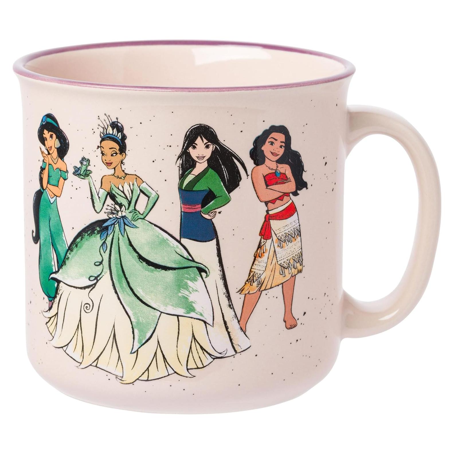 Taza Camper Cerámica Silver Buffalo Princesas Disney 590ml
