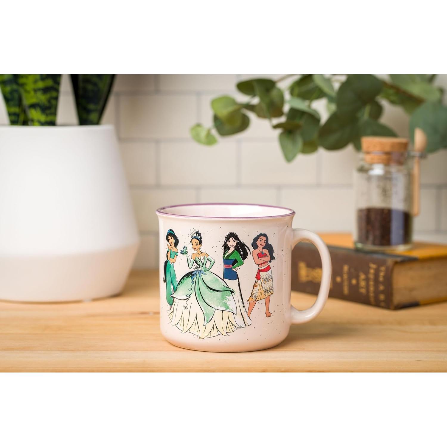 Taza Camper Cerámica Silver Buffalo Princesas Disney 590ml