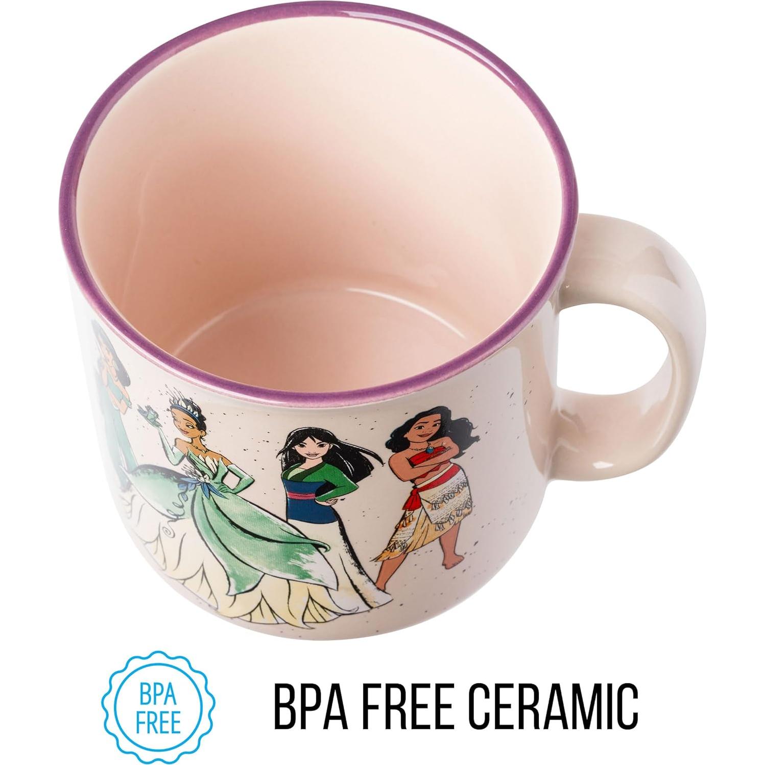 Taza Camper Cerámica Silver Buffalo Princesas Disney 590ml